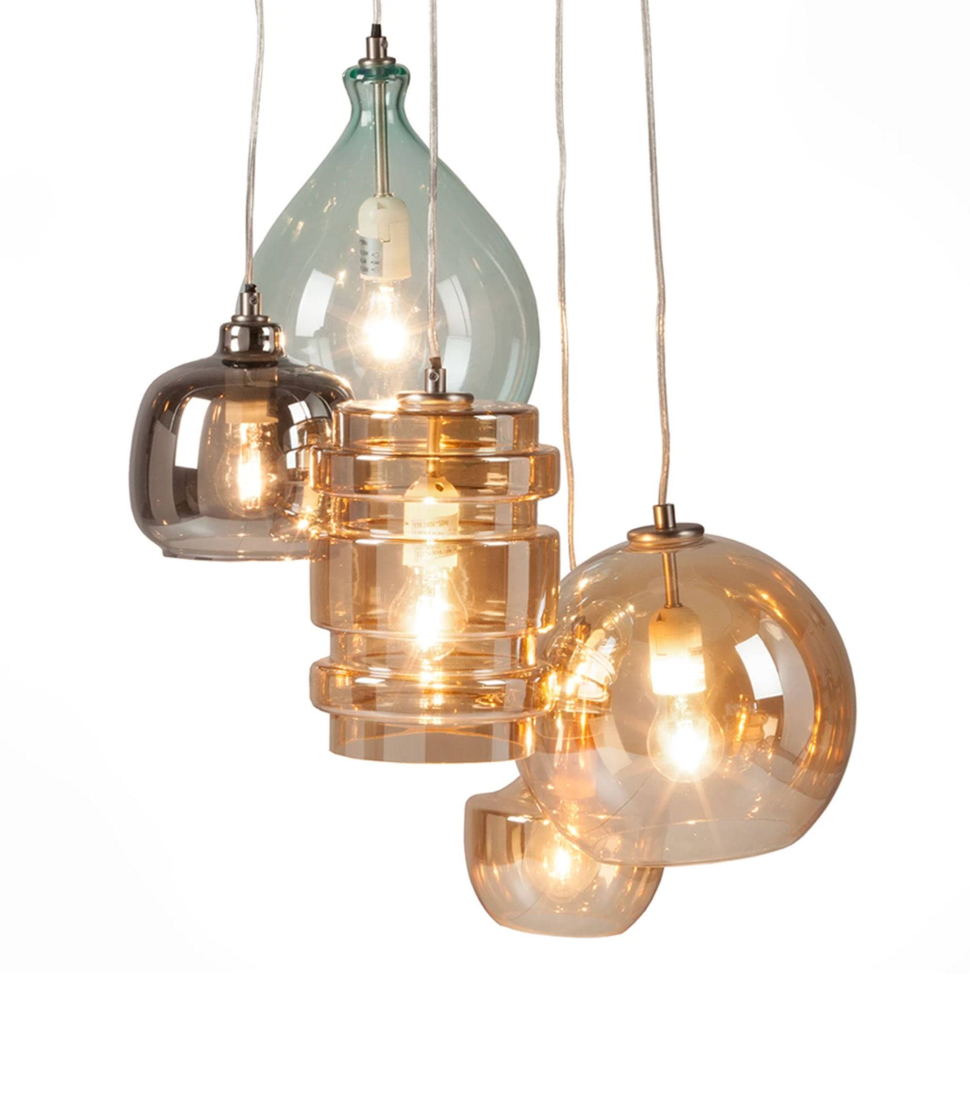 Pendant lamp Brooklyn II Metal / Glass 5-flame