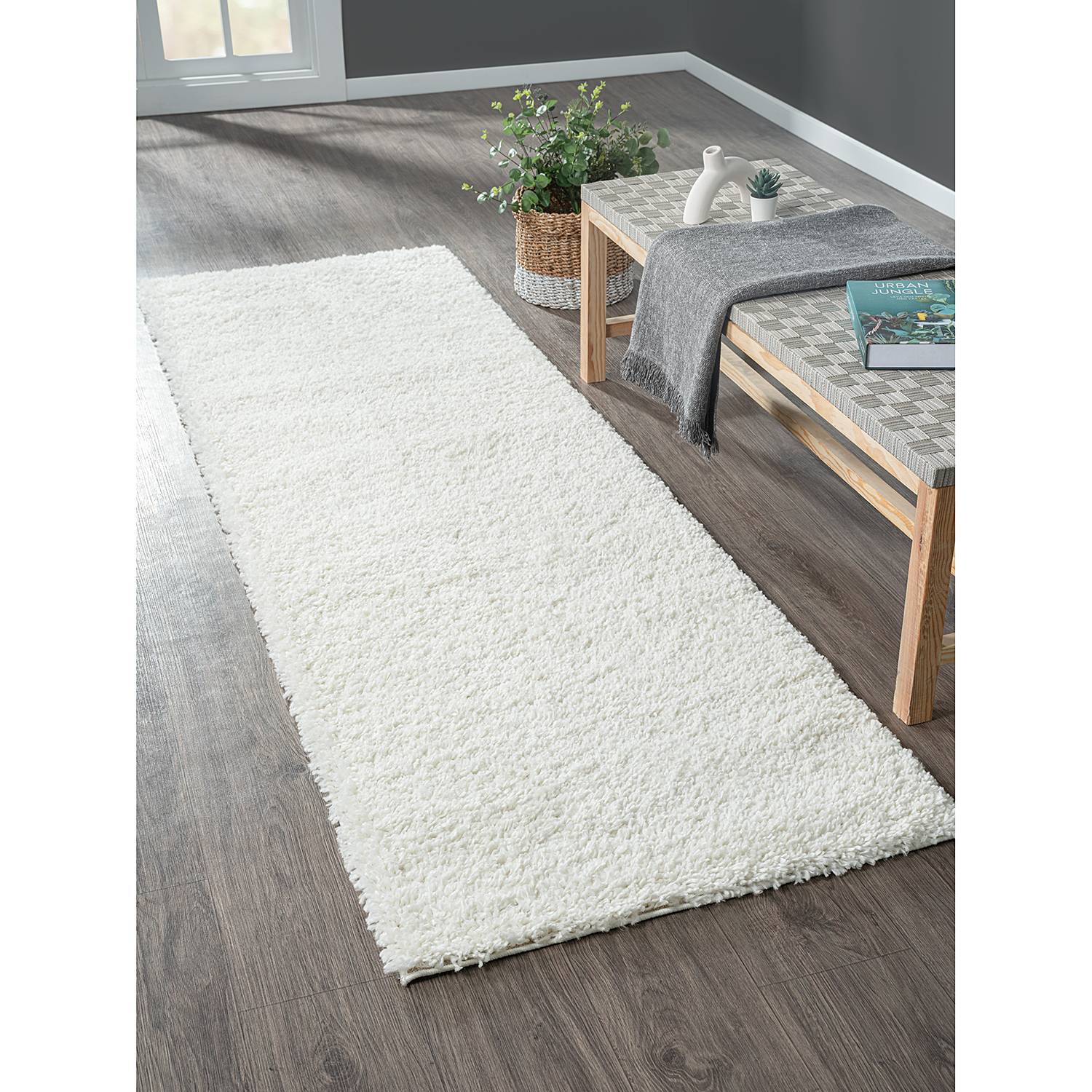 Hochflorteppich My Shaggy Polypropylen Jute Creme 80x250