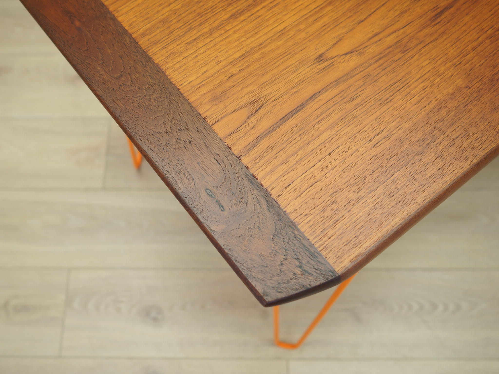 Vintage Schreibtisch Teakholz Metall Braun 1970er Jahre