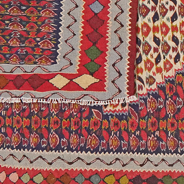 Kilim Senneh Teppich Rot