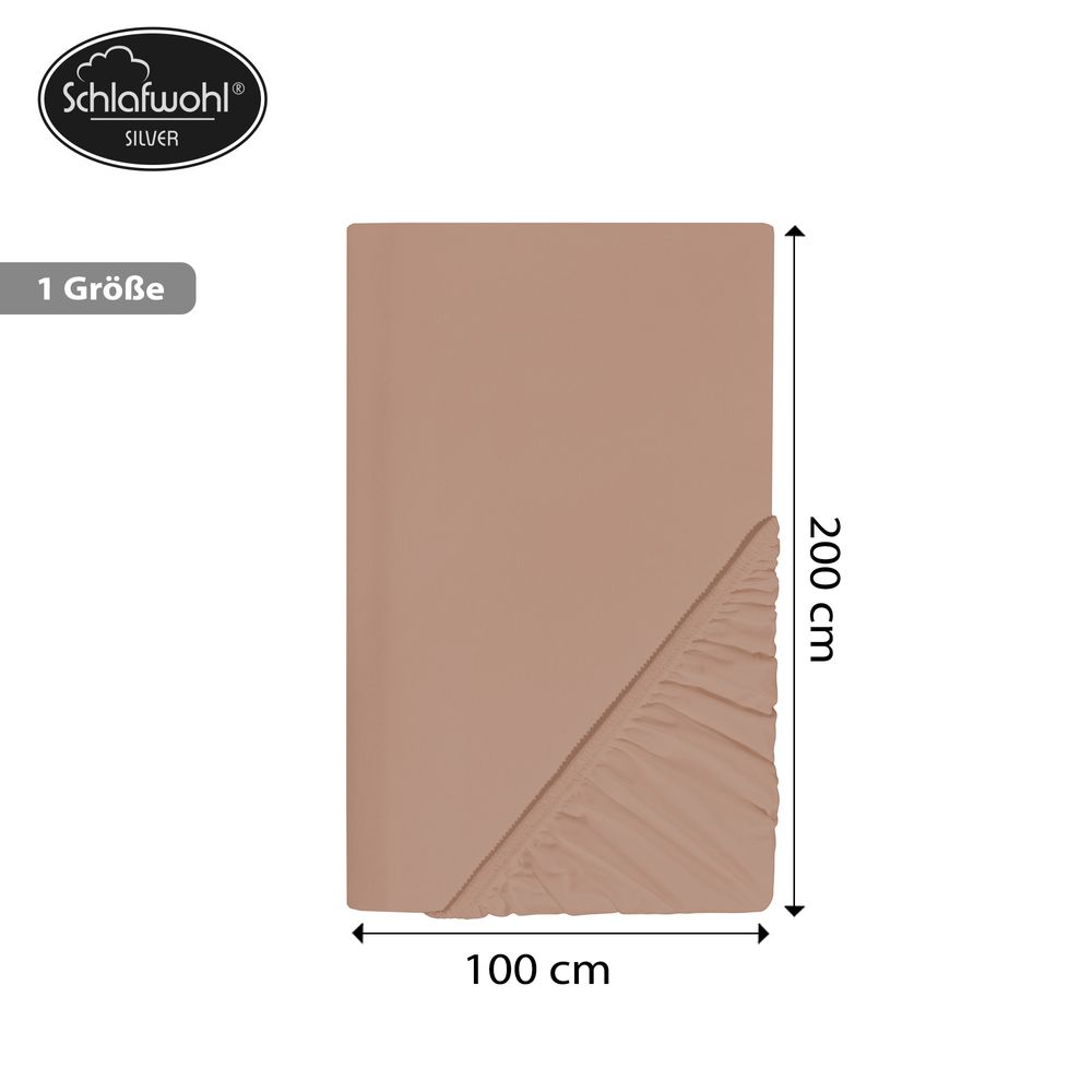 Spannleintuch aus Baumwolle Nougat