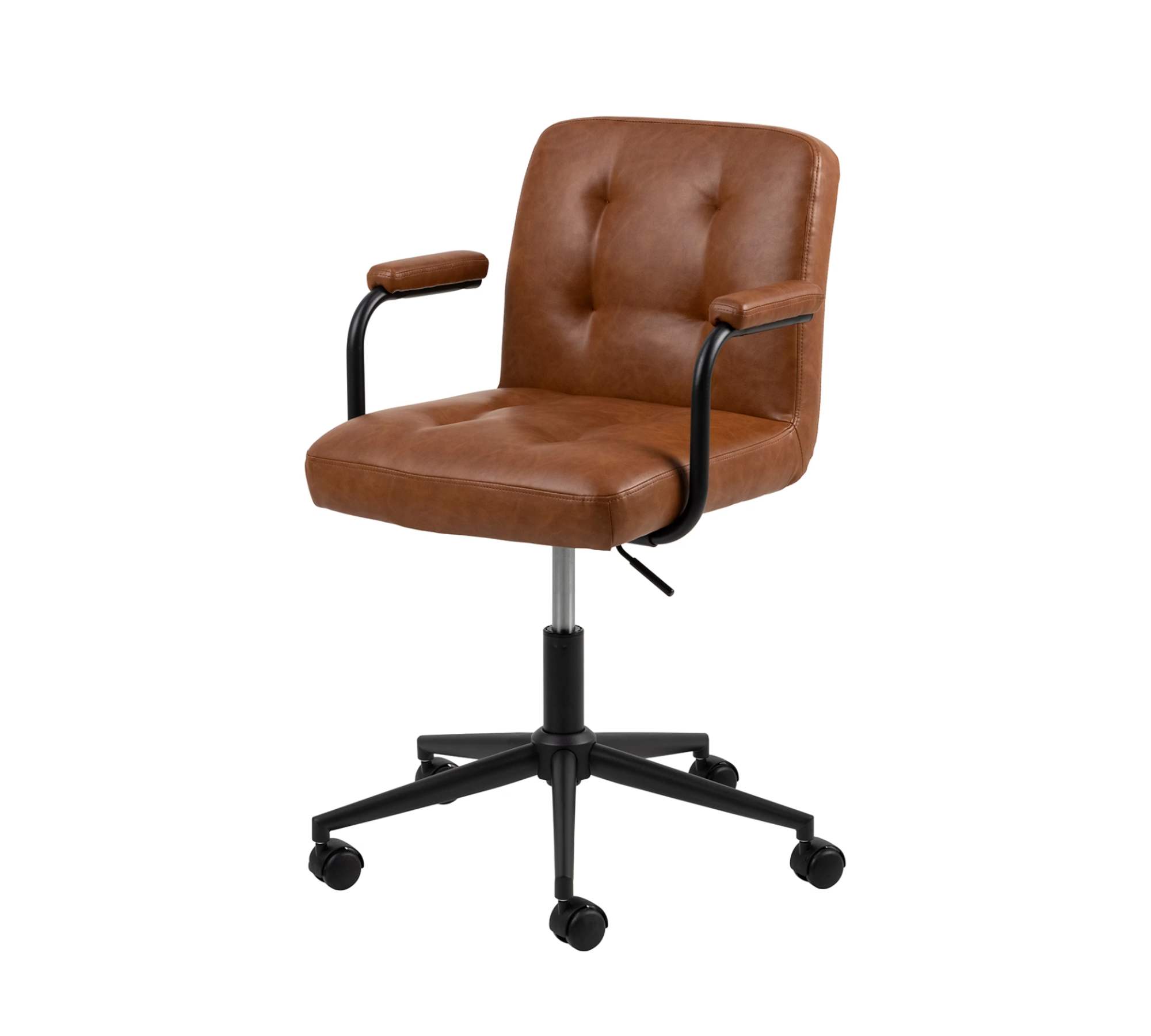 Bürostuhl Kunstleder Vintage Cognac