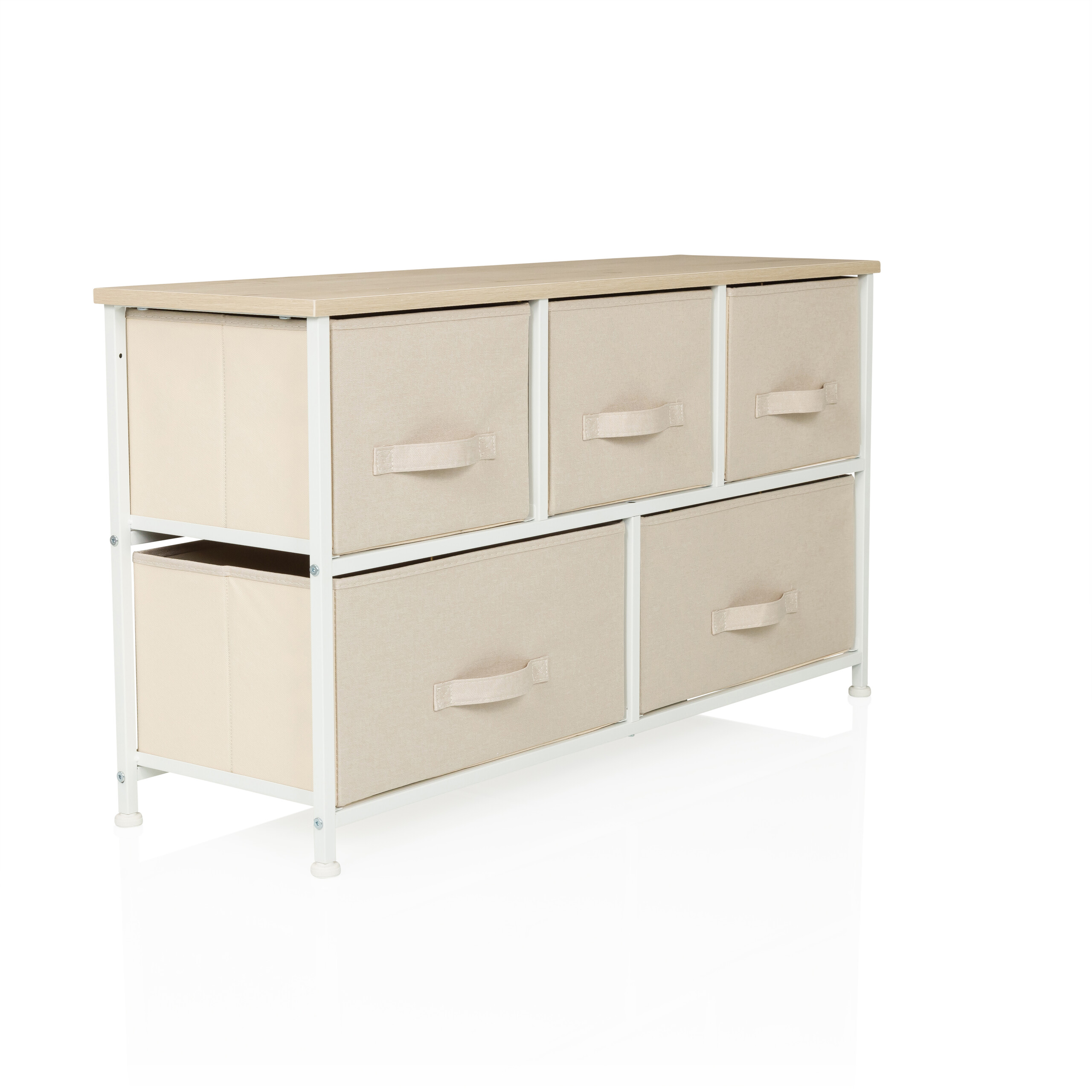 FOLDAR Cassettiera con 5 scomparti Beige