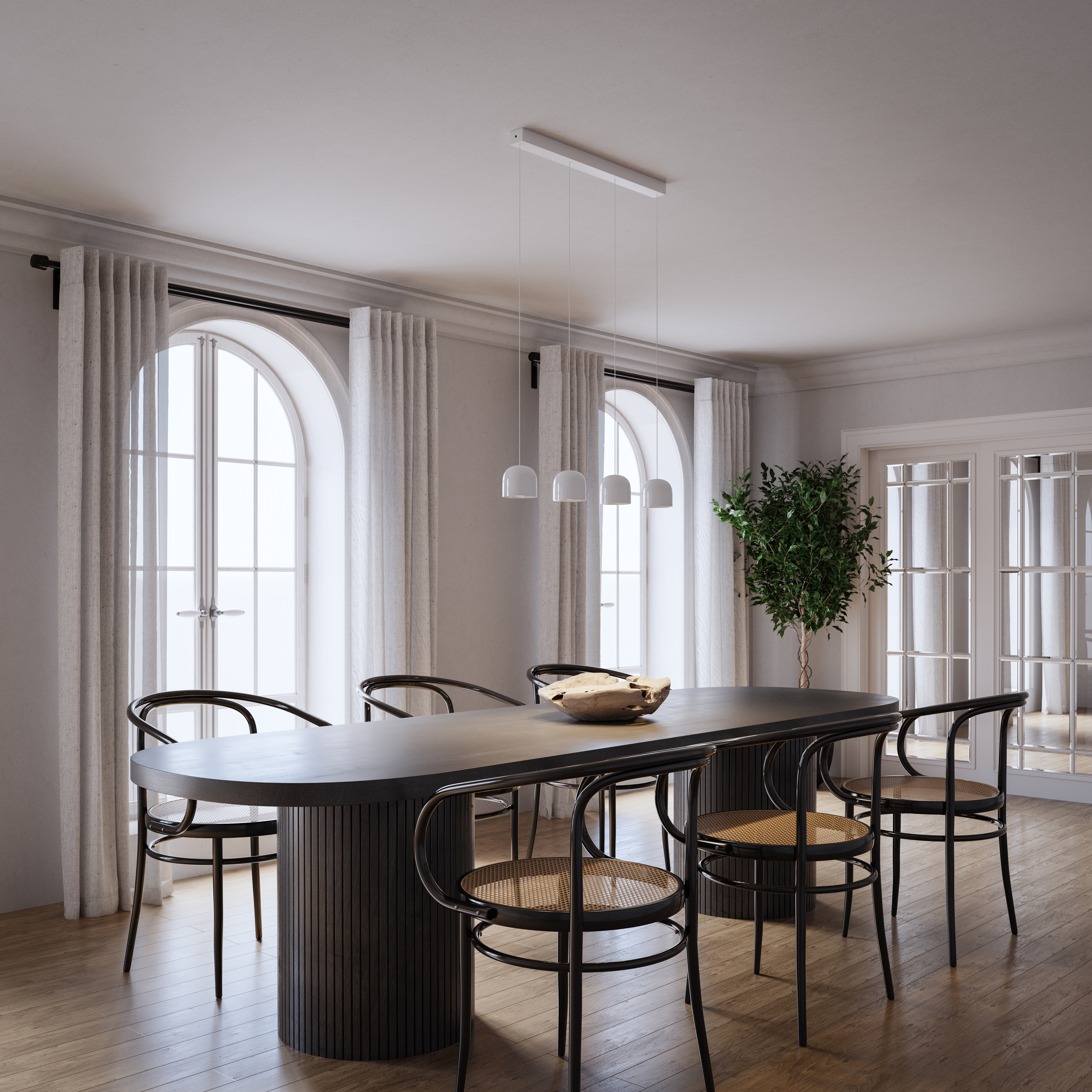 Gaia Pendelleuchte 5-Flammig Weiß