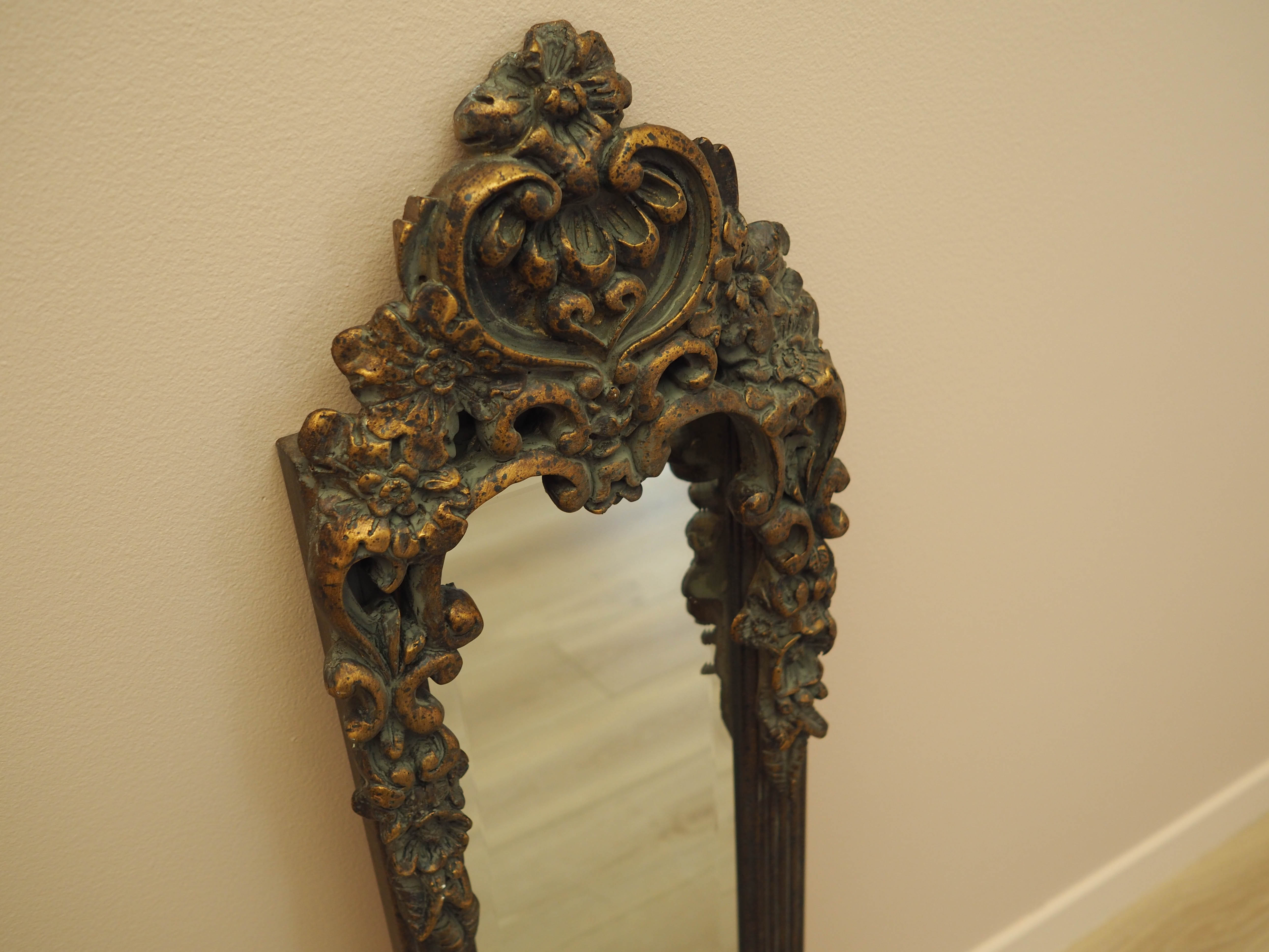 Mirror in Brown Wooden Frame 1960s