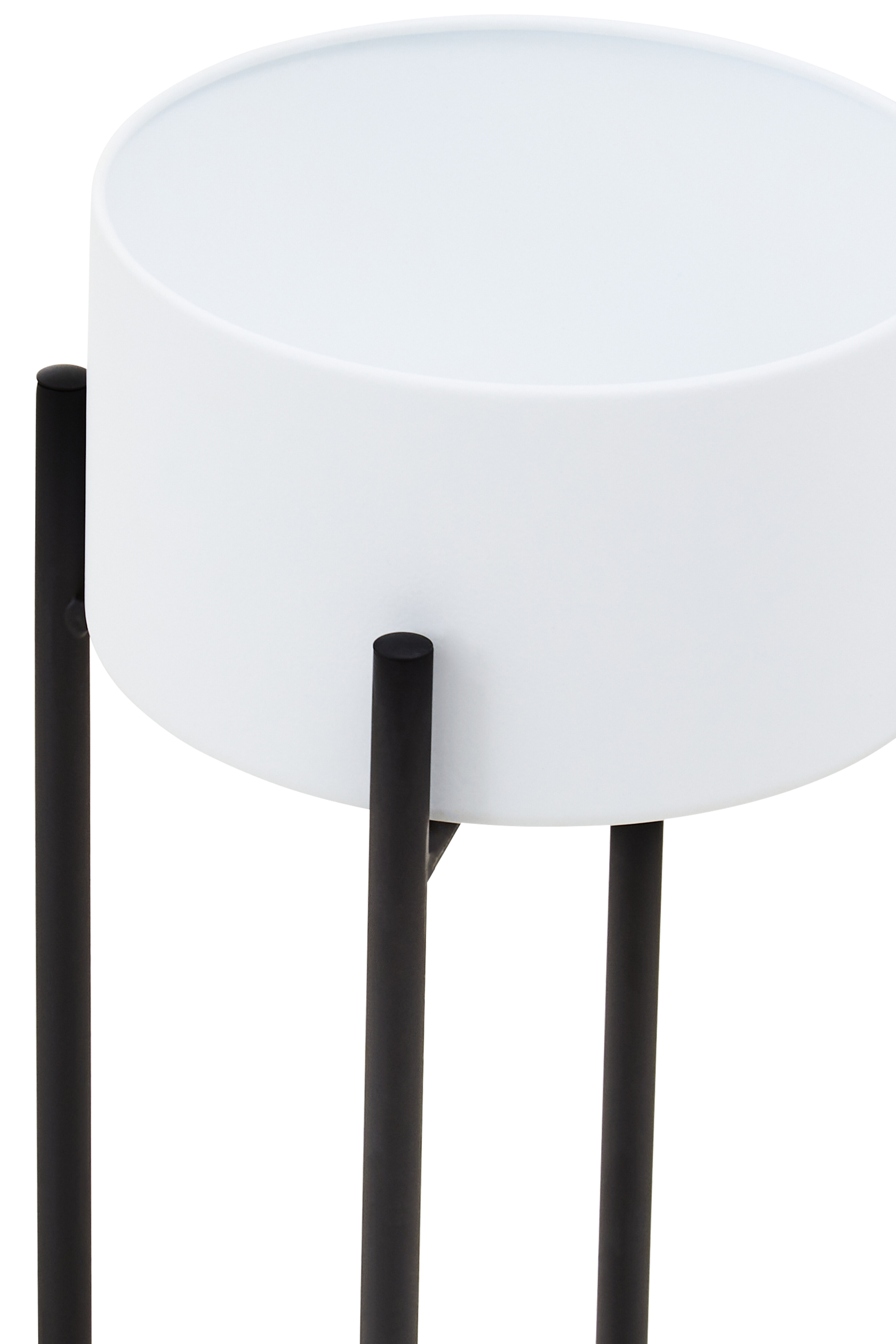 Trosa Kleine Weiß Schwarz Stand Blumentopf
