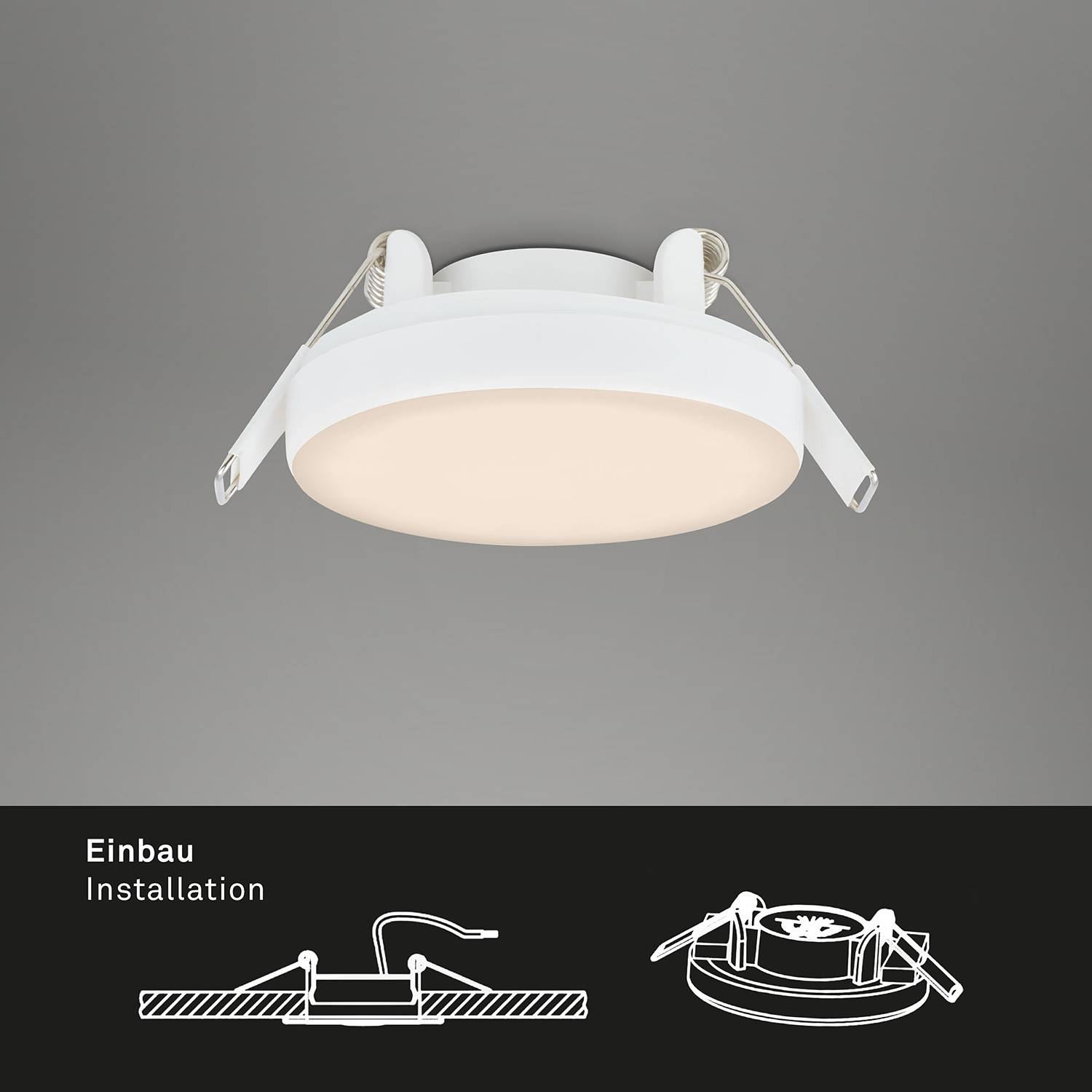 LED-Einbauleuchte Plat I Polycarbonat Eisen