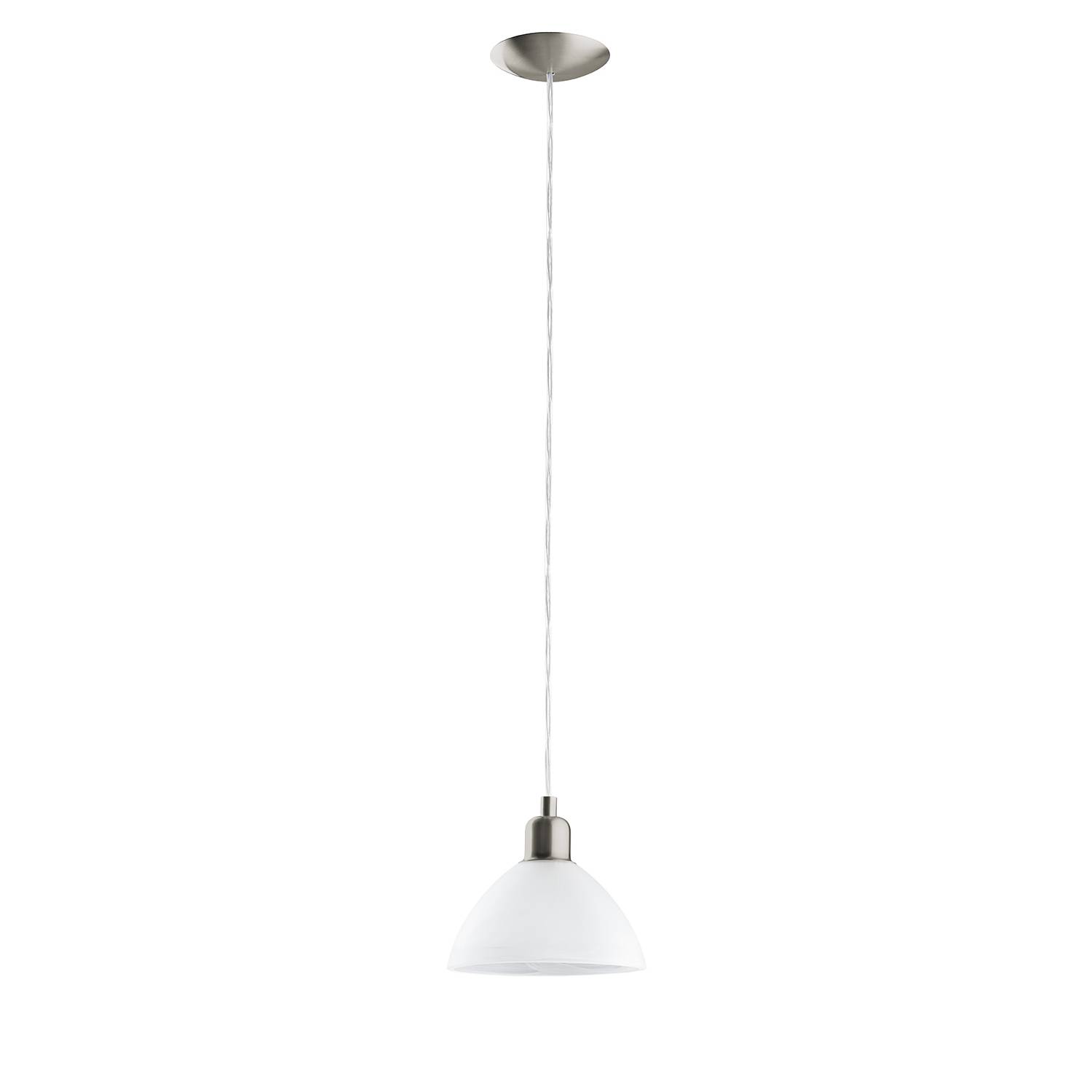 Pendant lamp Brenda I Glass Steel 1-bulb Silver