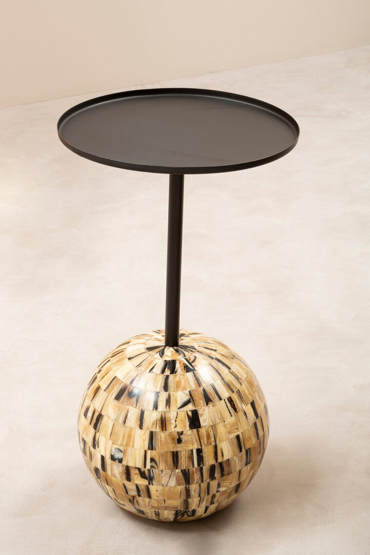 Rova Side Table Iron Black Gold