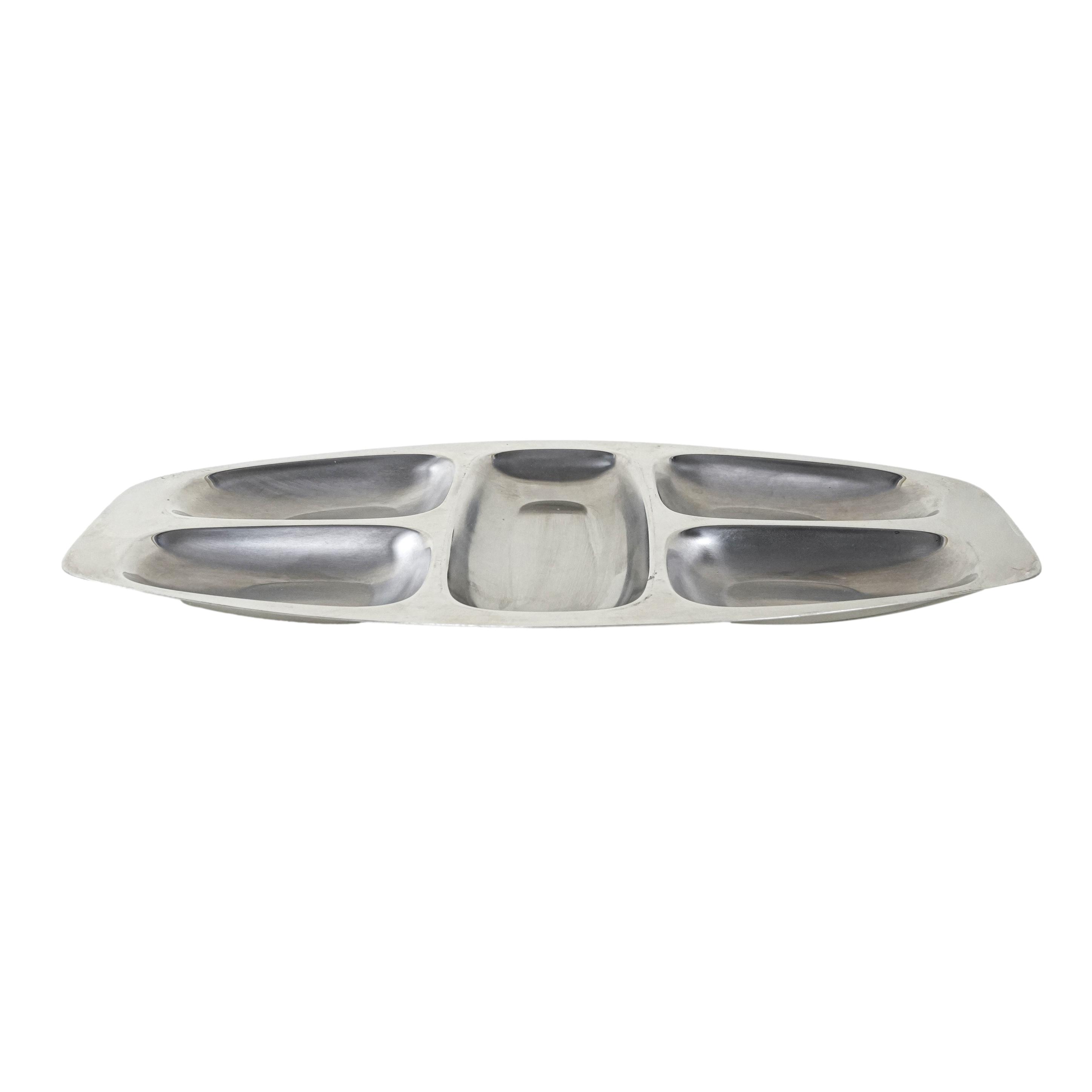 Vorspeisen Servierplatte Silber