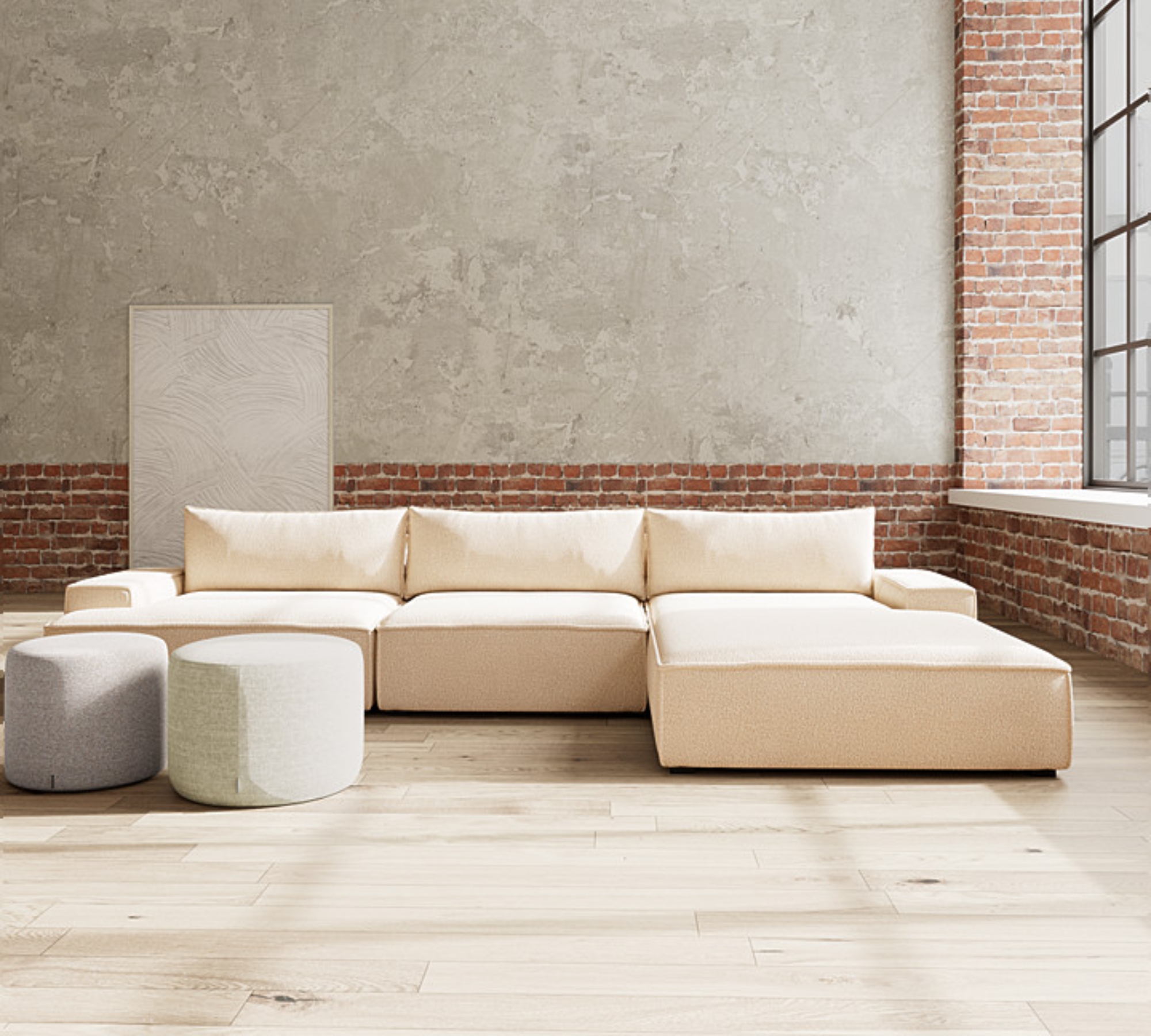 Daphne Modul 1-Sitzer Links Fratello Beige