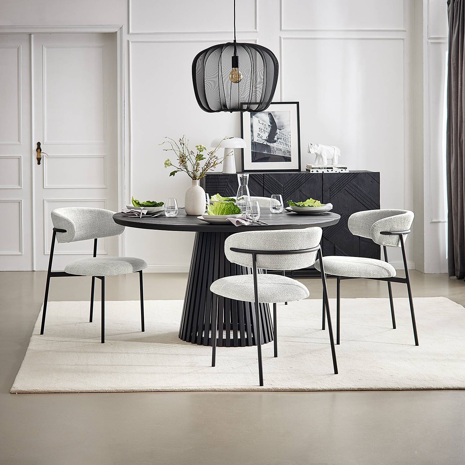 2x Podington Polsterstuhl Hellgrau