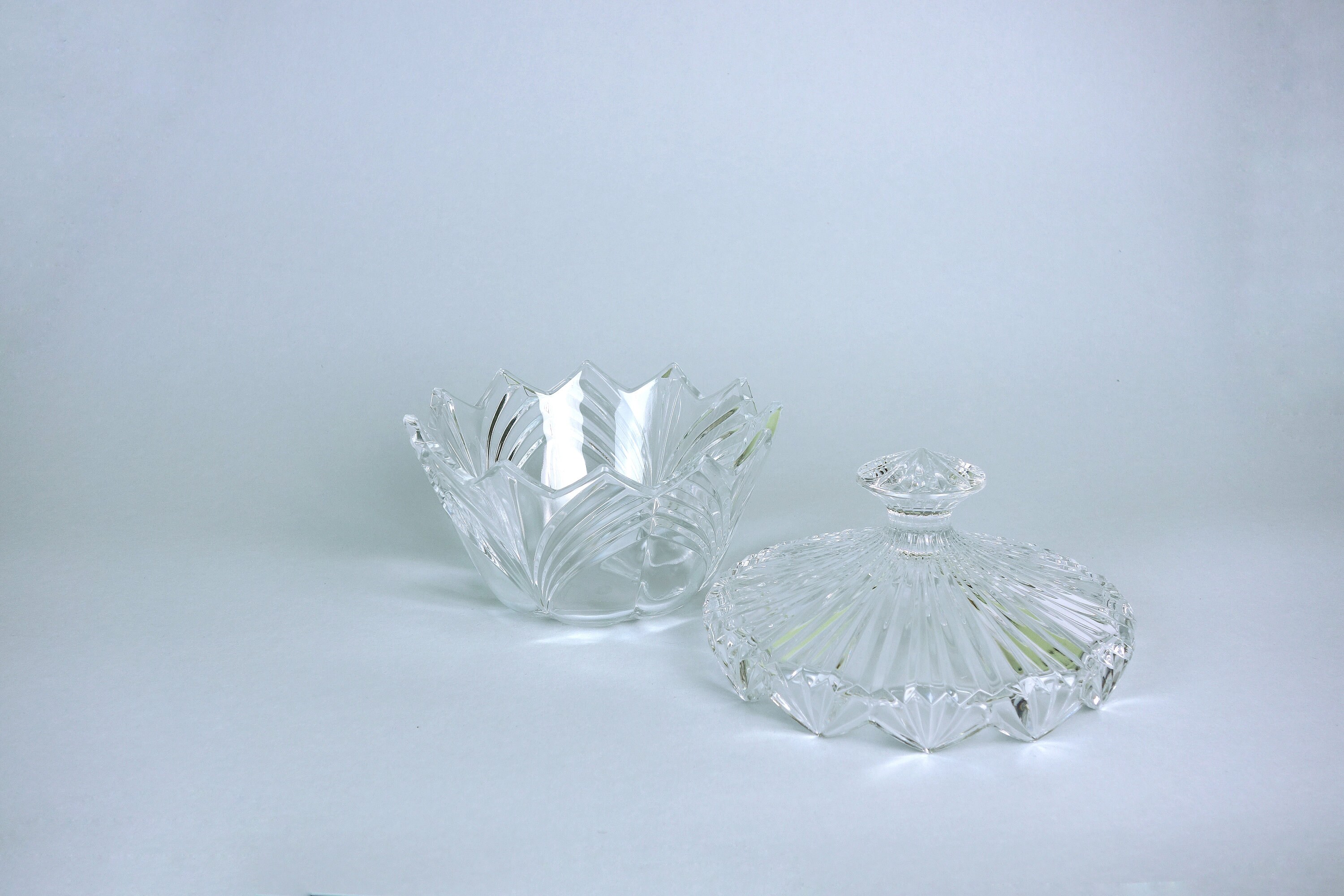 Vintage Bonbonniere Kristall Glas 1980er Jahre