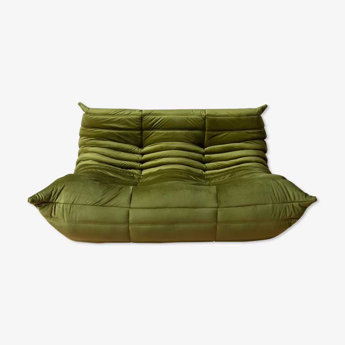 Togo Sofa 2-Sitzer Samt Olivgrün