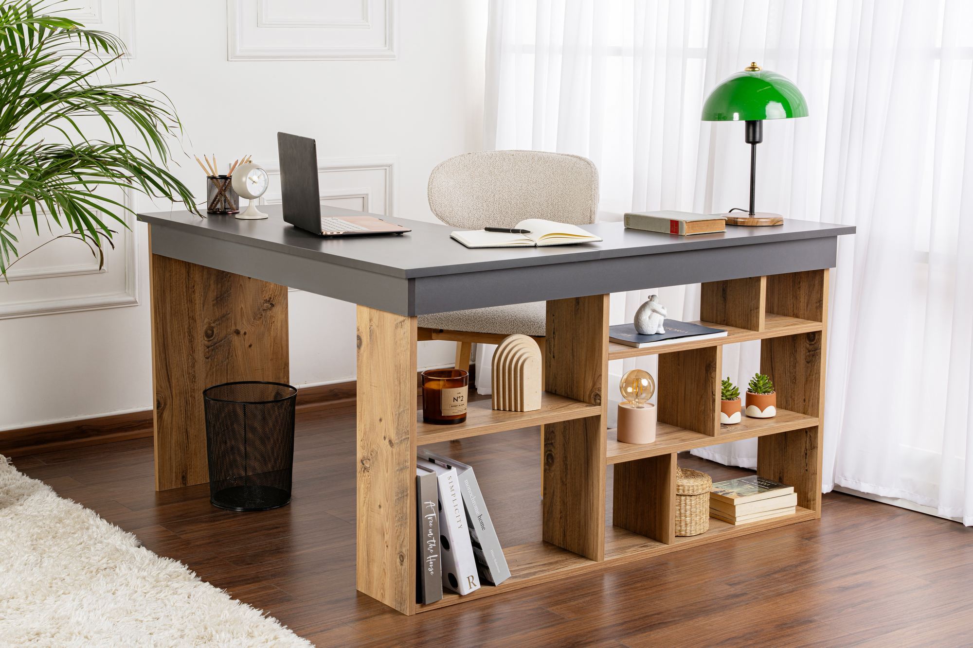 Vesper Desk Anthracite, Atlantic Pine