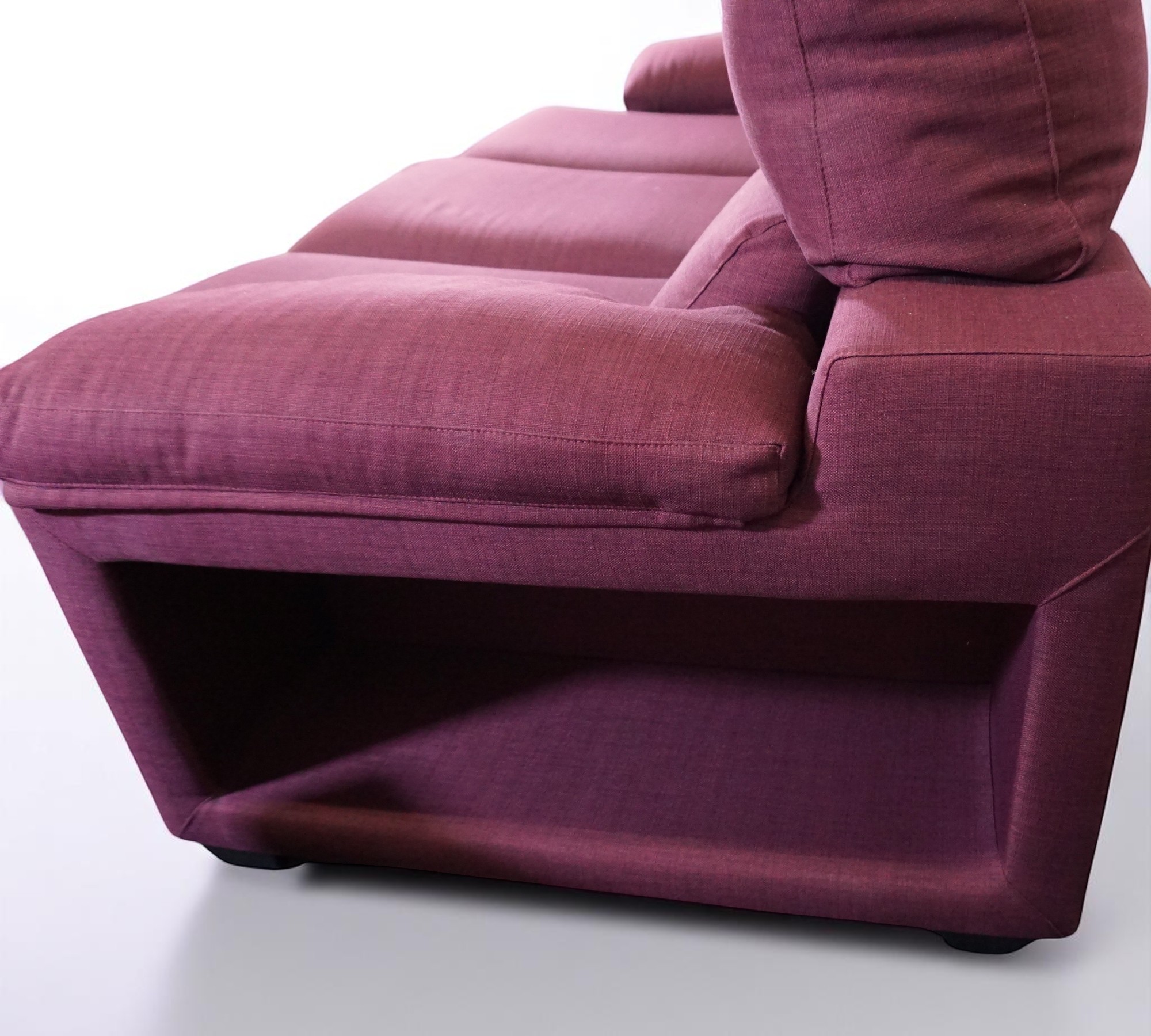 Schlafsofa 3-Sitzer inkl. 2 Hocker Weinrot