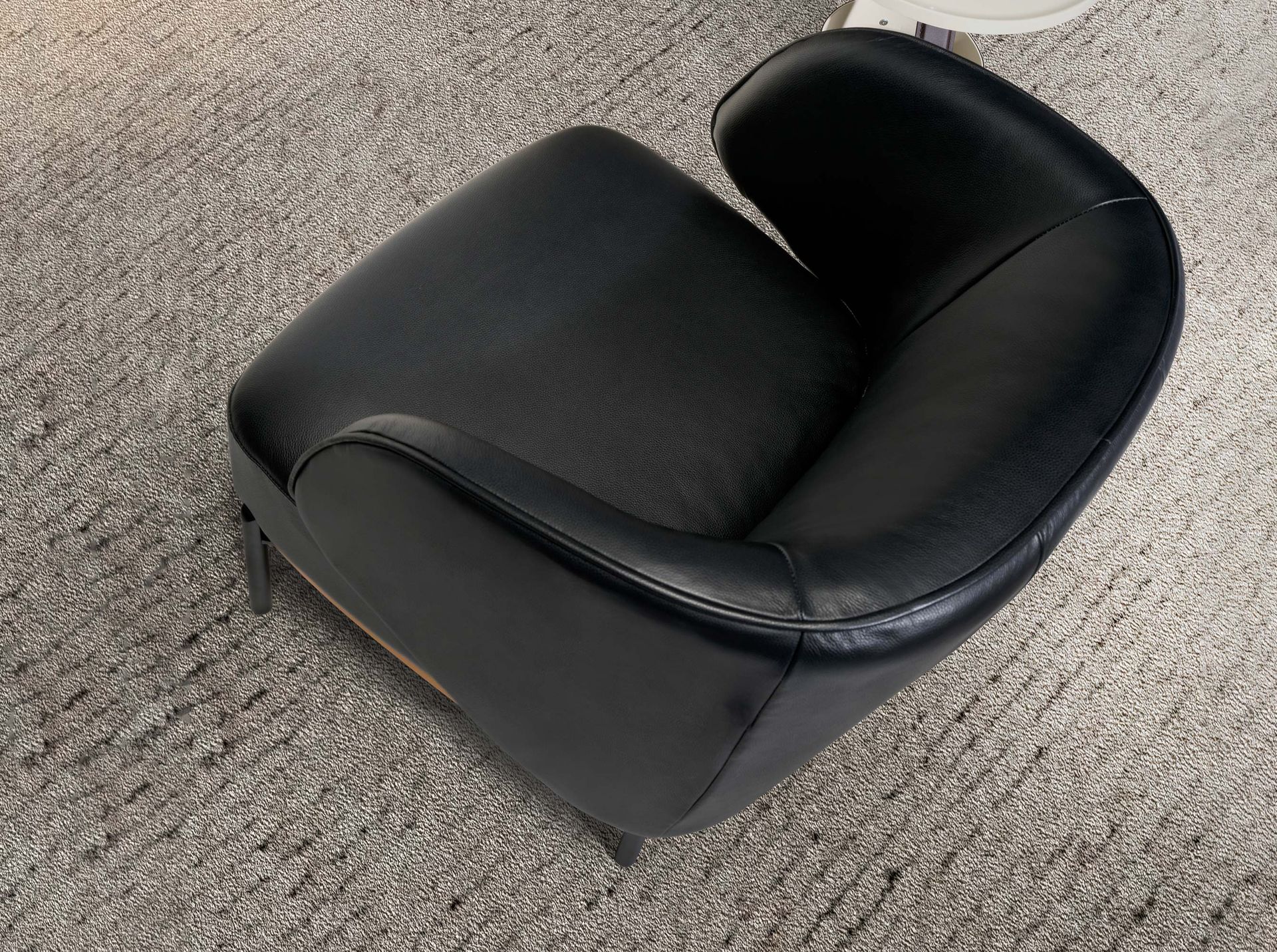 Armlehnsessel Leder Schwarz