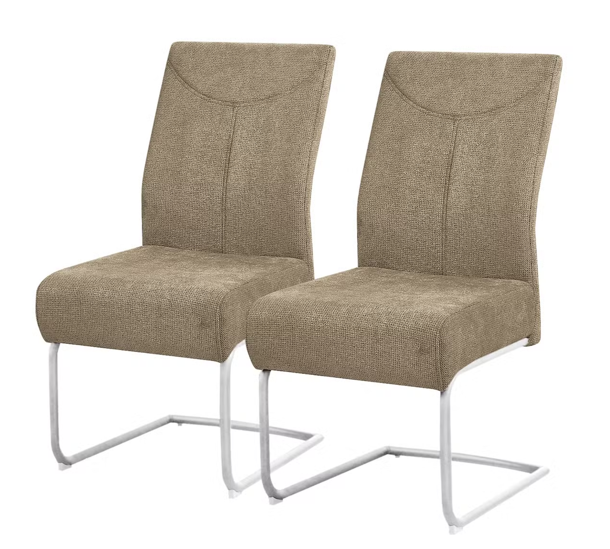 2x Gately Freischwinger Chenille Cappuccino