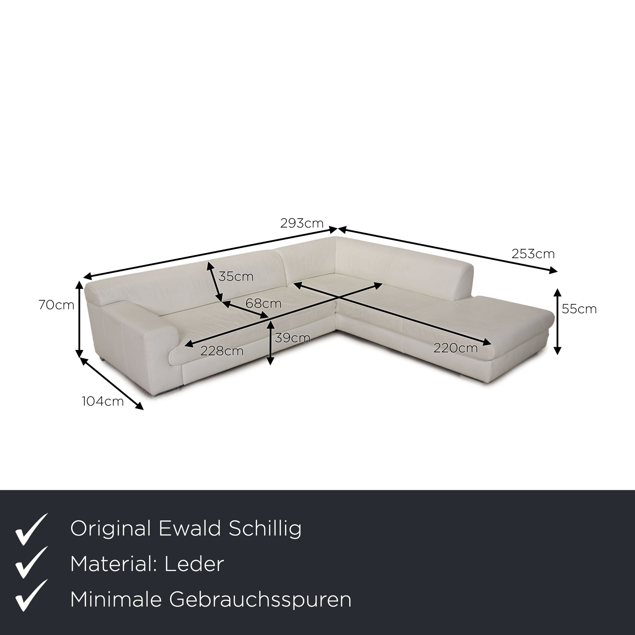 Donna Ecksofa Leder Weiß