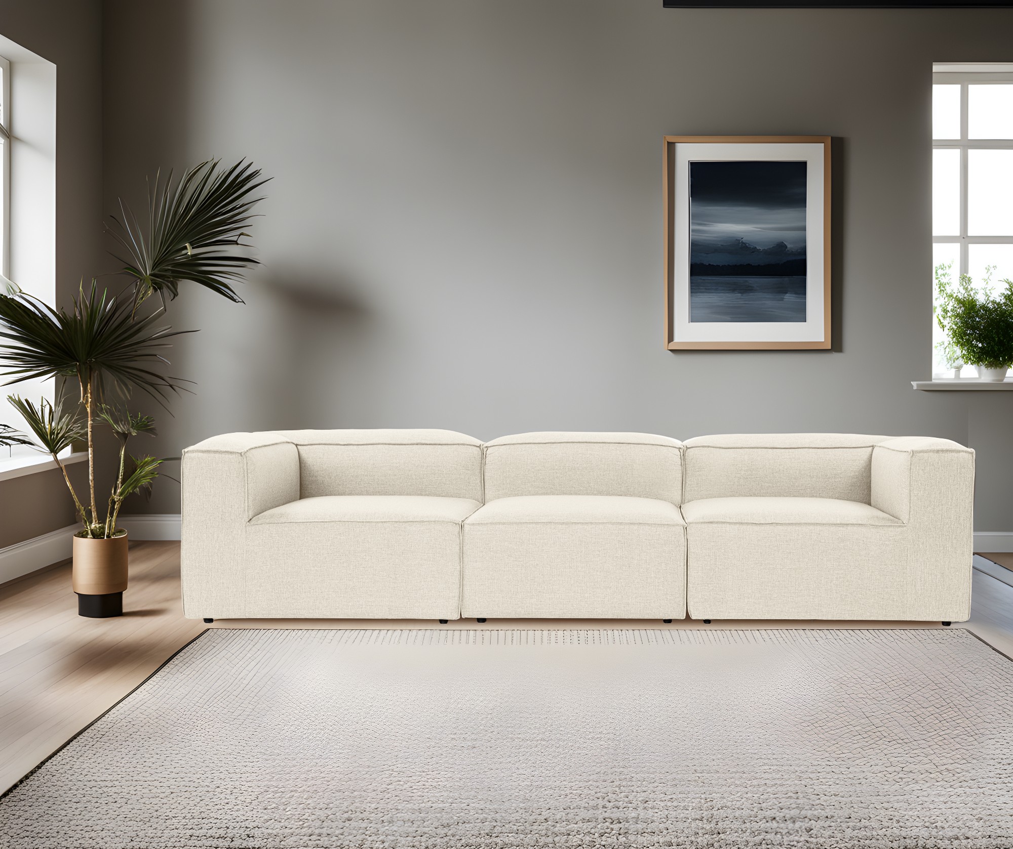 Fora 3-seater sofa ecru