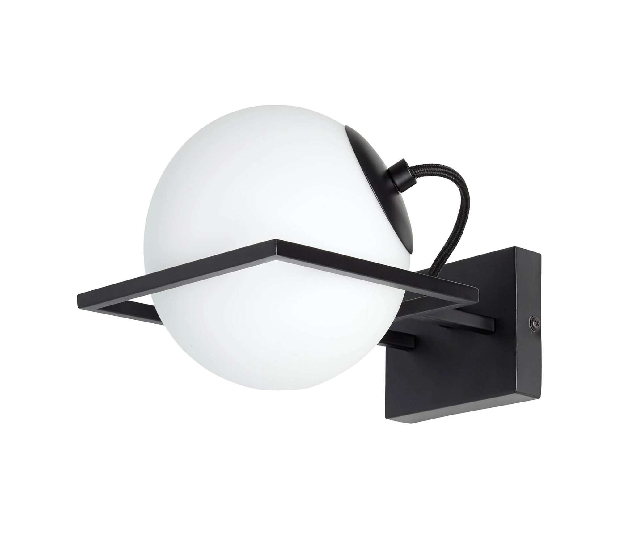 Wandleuchte 1-flammig Glas Metall Weiß