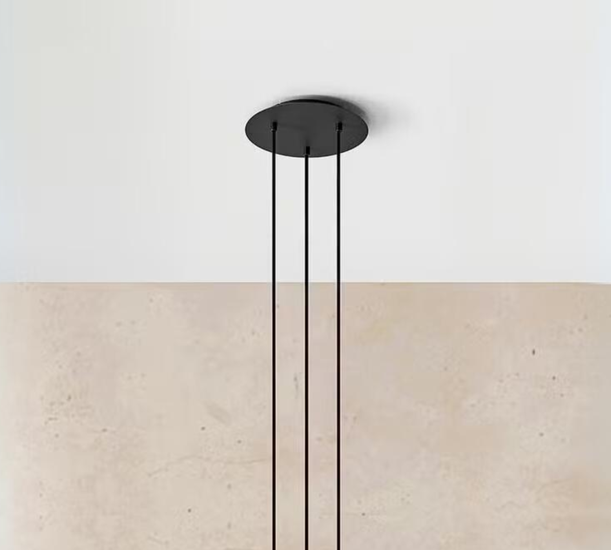 Pendant lamp 3-light iron black