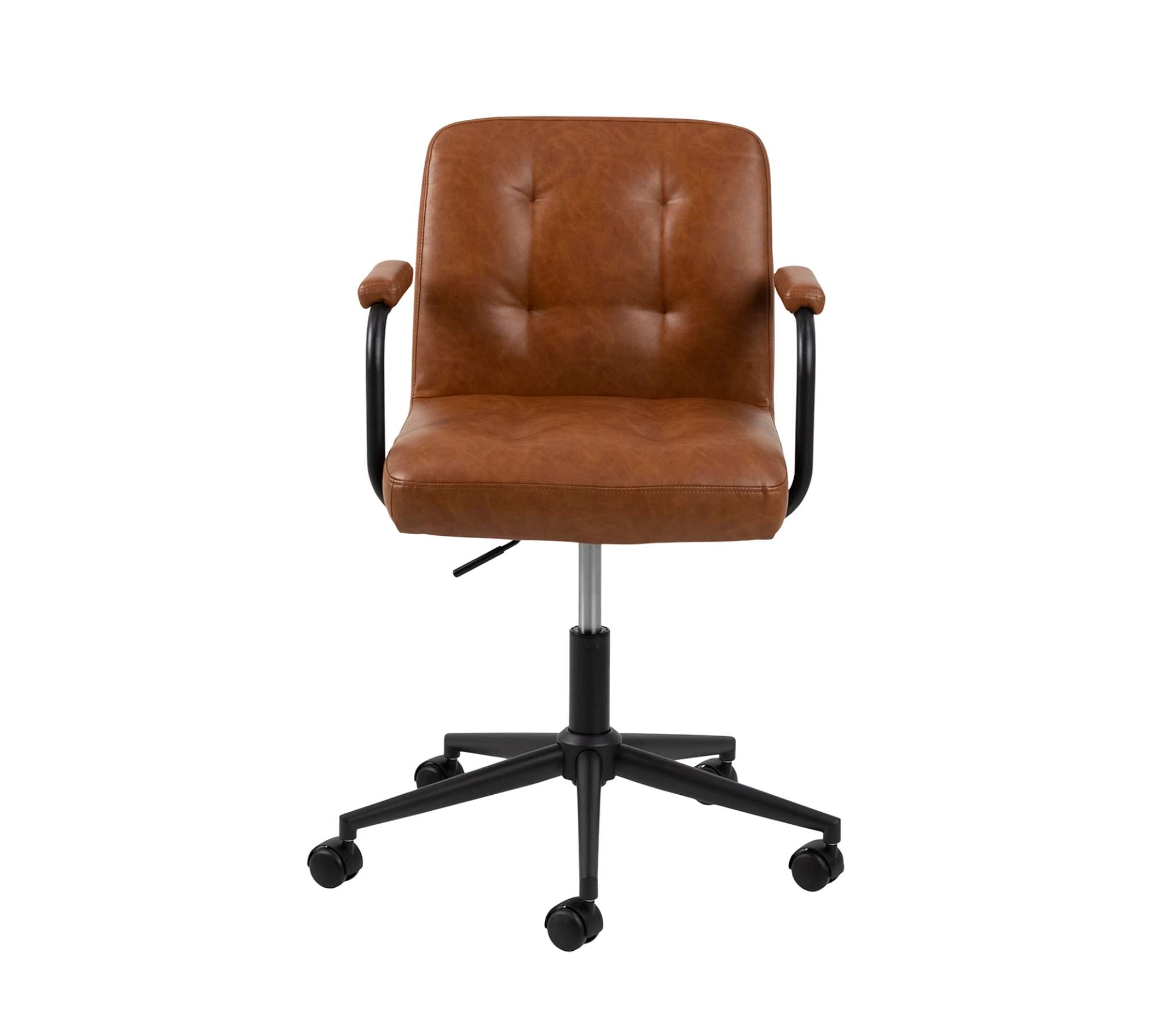 Bürostuhl Kunstleder Vintage Cognac