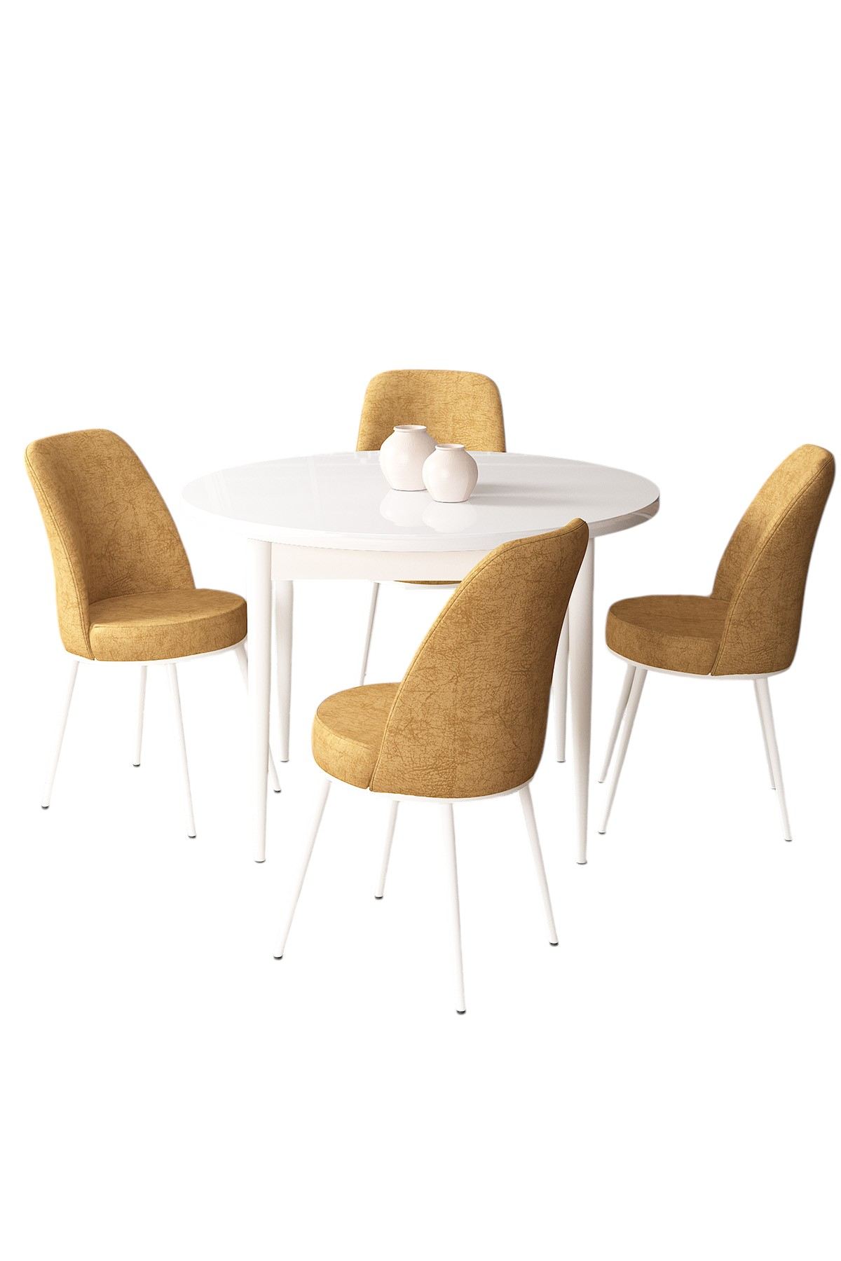 Tor Set da sala da pranzo Bianco e Cappuccino