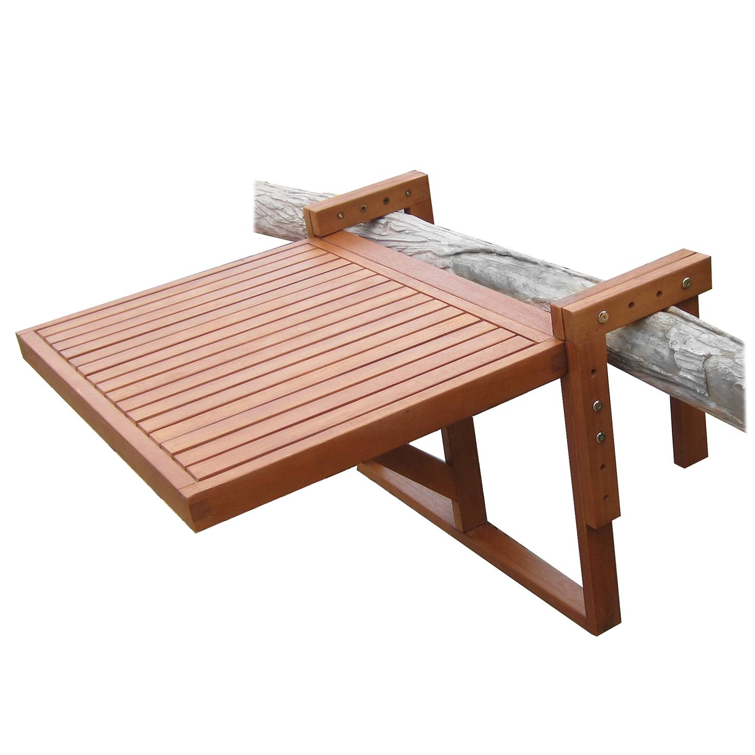 3x Balkon-Hängetischset Berkeley Eukalyptus Braun