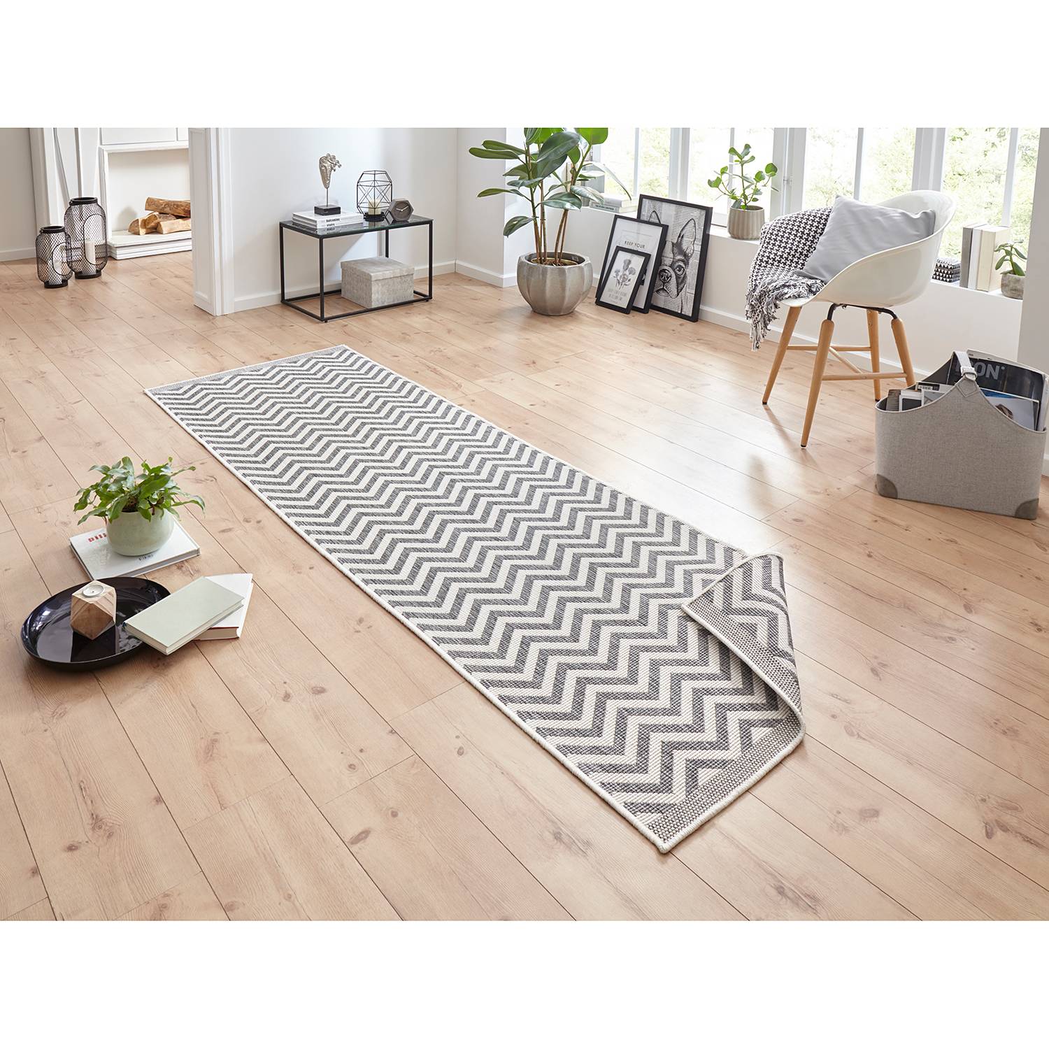 Indoor-Outdoor Runner Palma Polypropylene Grey 80×250 cm