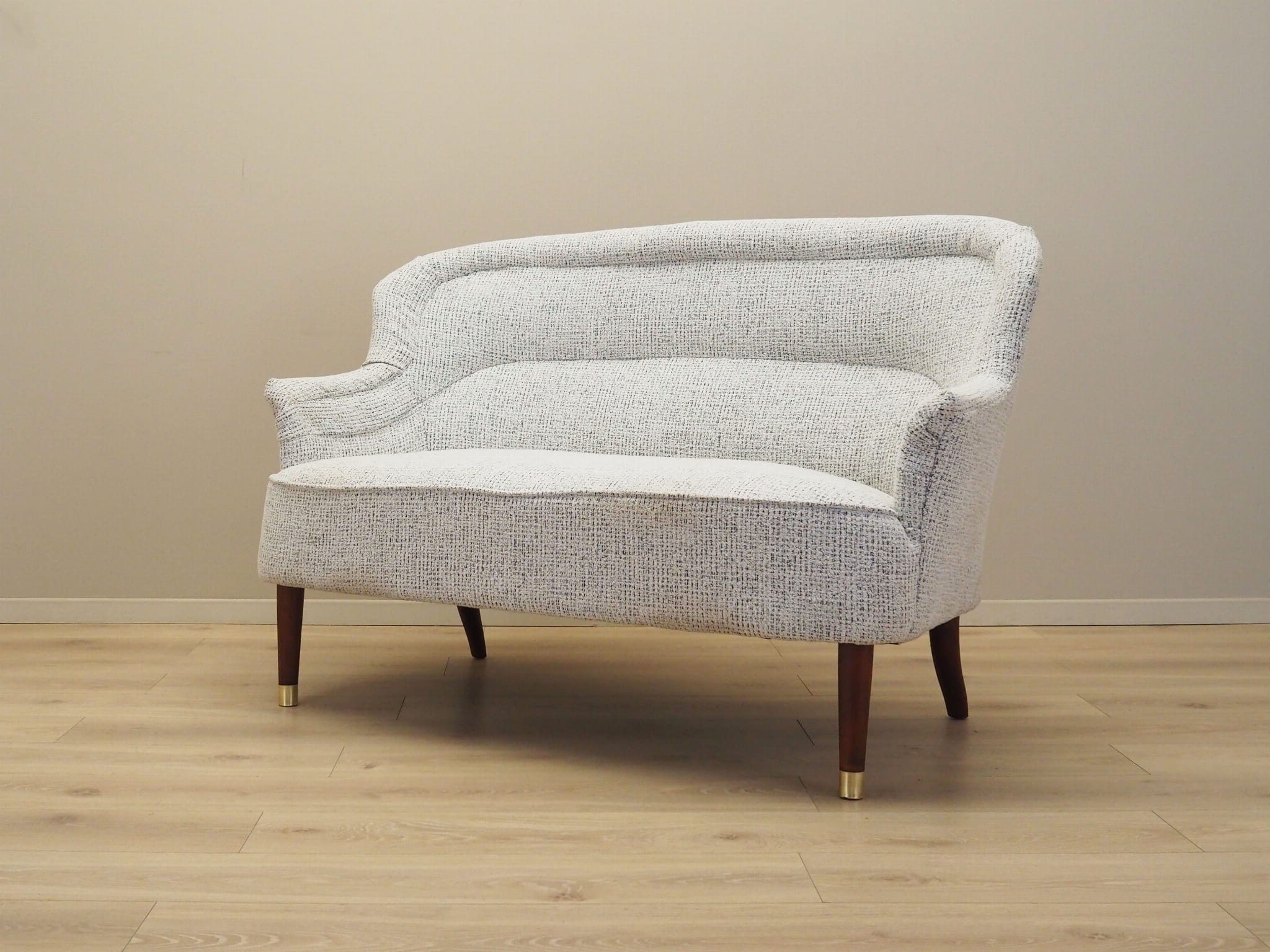 2-Sitzer Sofa Mischgewebe Weiß 1960er Jahre