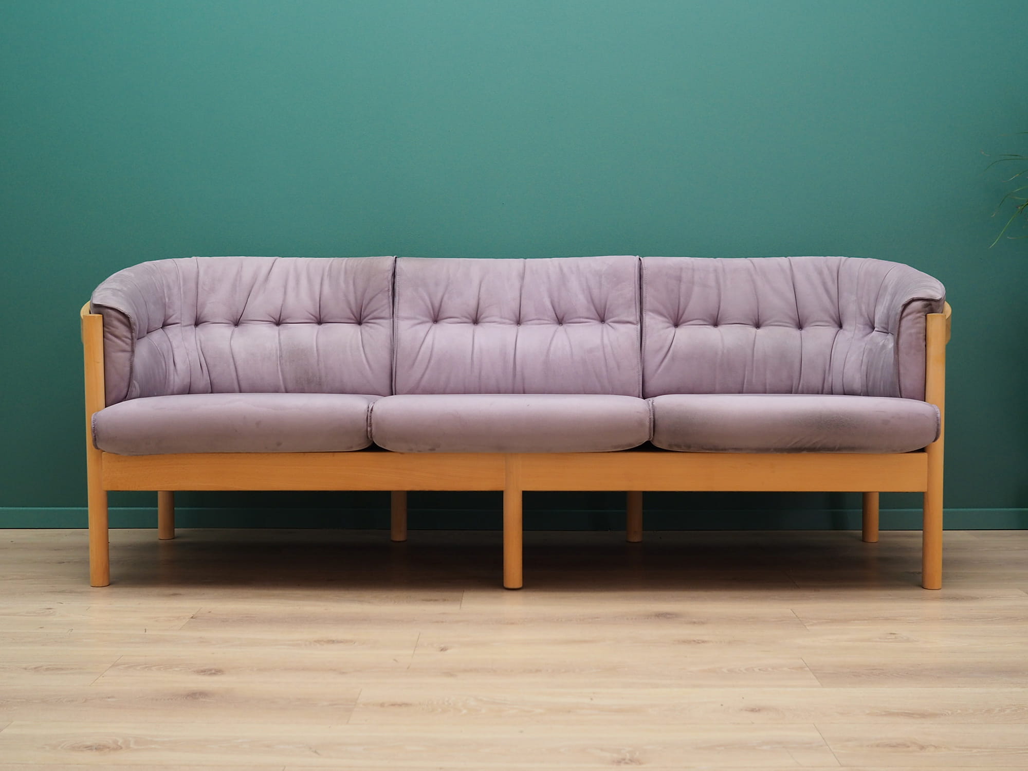 Vintage Sofa Velvet Wood Purple 1970s