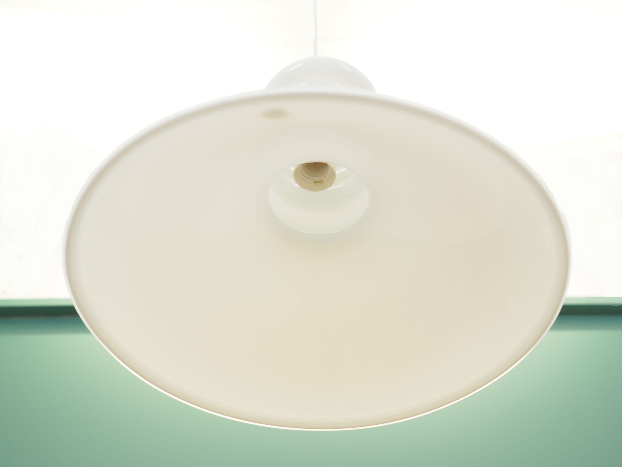 Vintage pendant lamp glass white 1970s