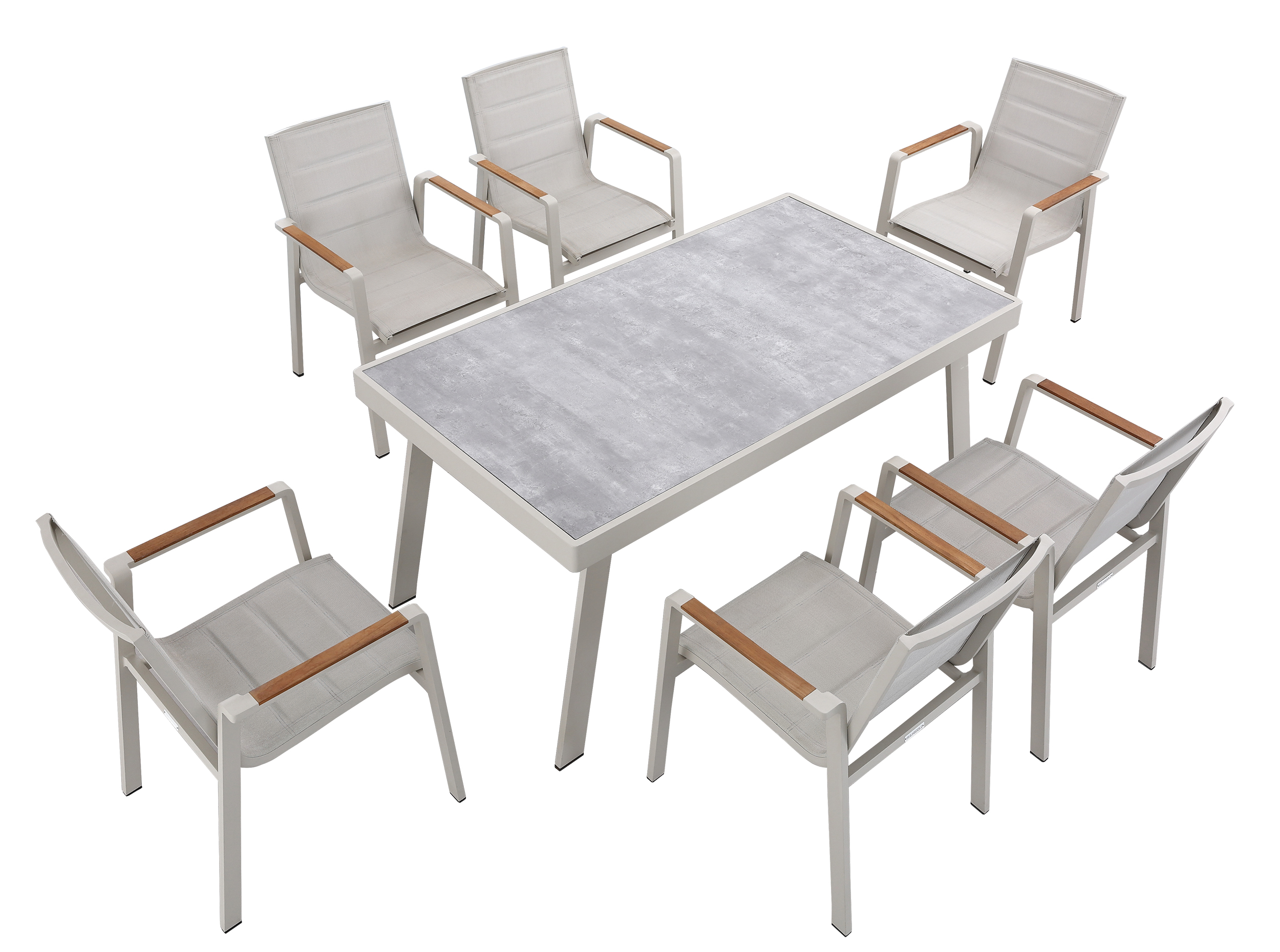 Nofi 2.0 Garden table Metal Glass ceramic Cream