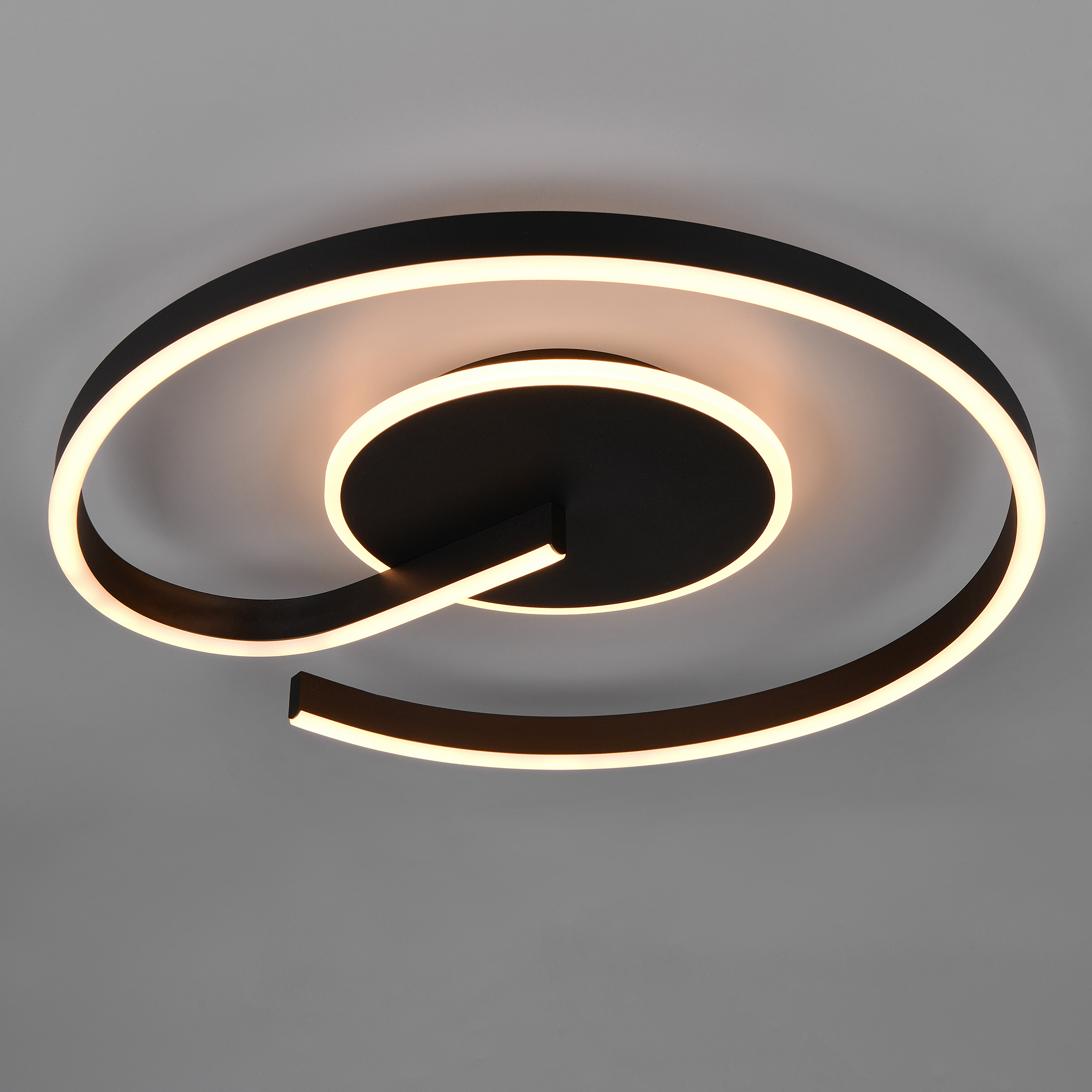 LECalle D-Deckenleuchte 1-Flammig Silikon Eisen Schwarz