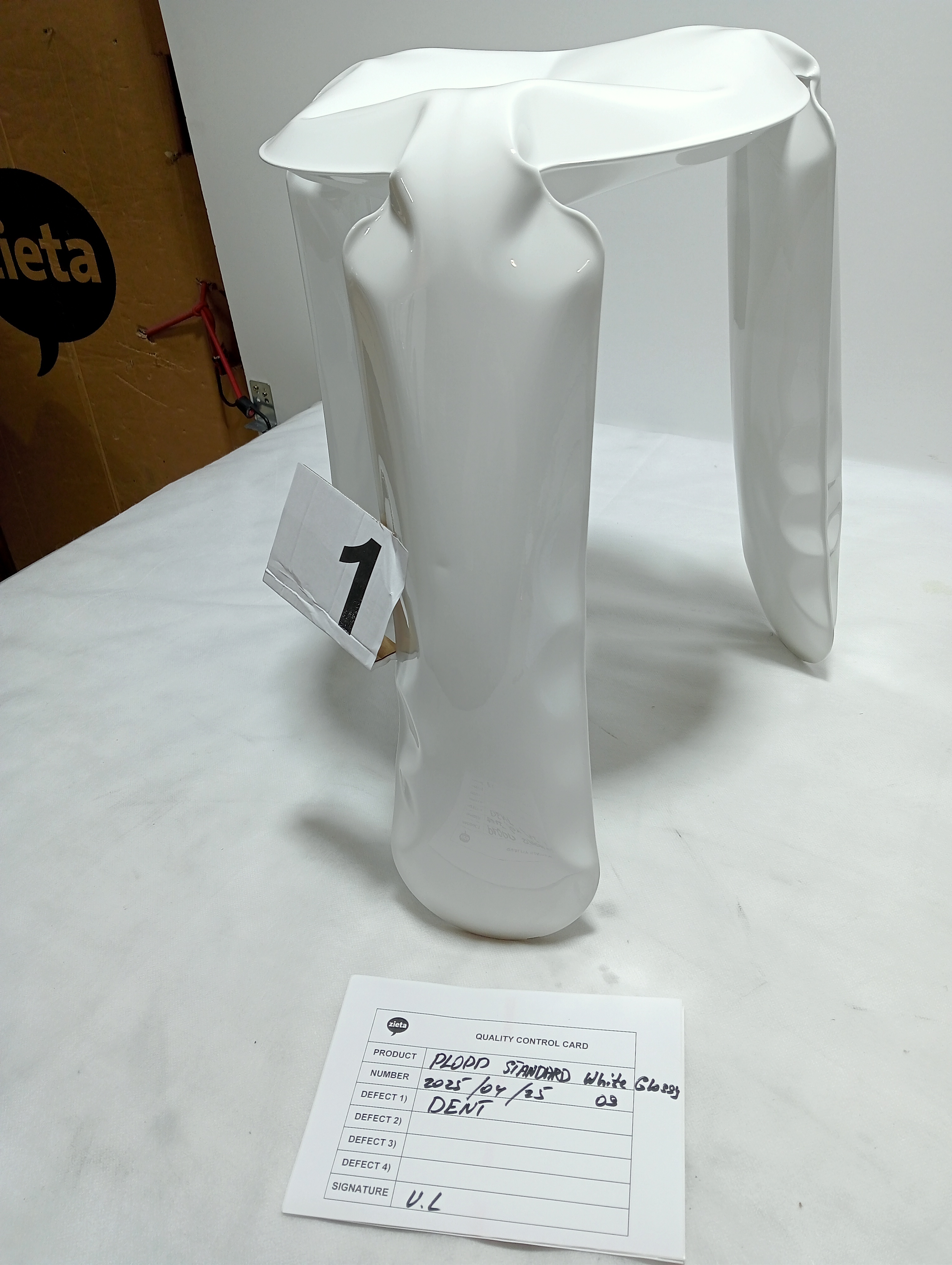 Plopp Standard Sgabello Acciaio Bianco