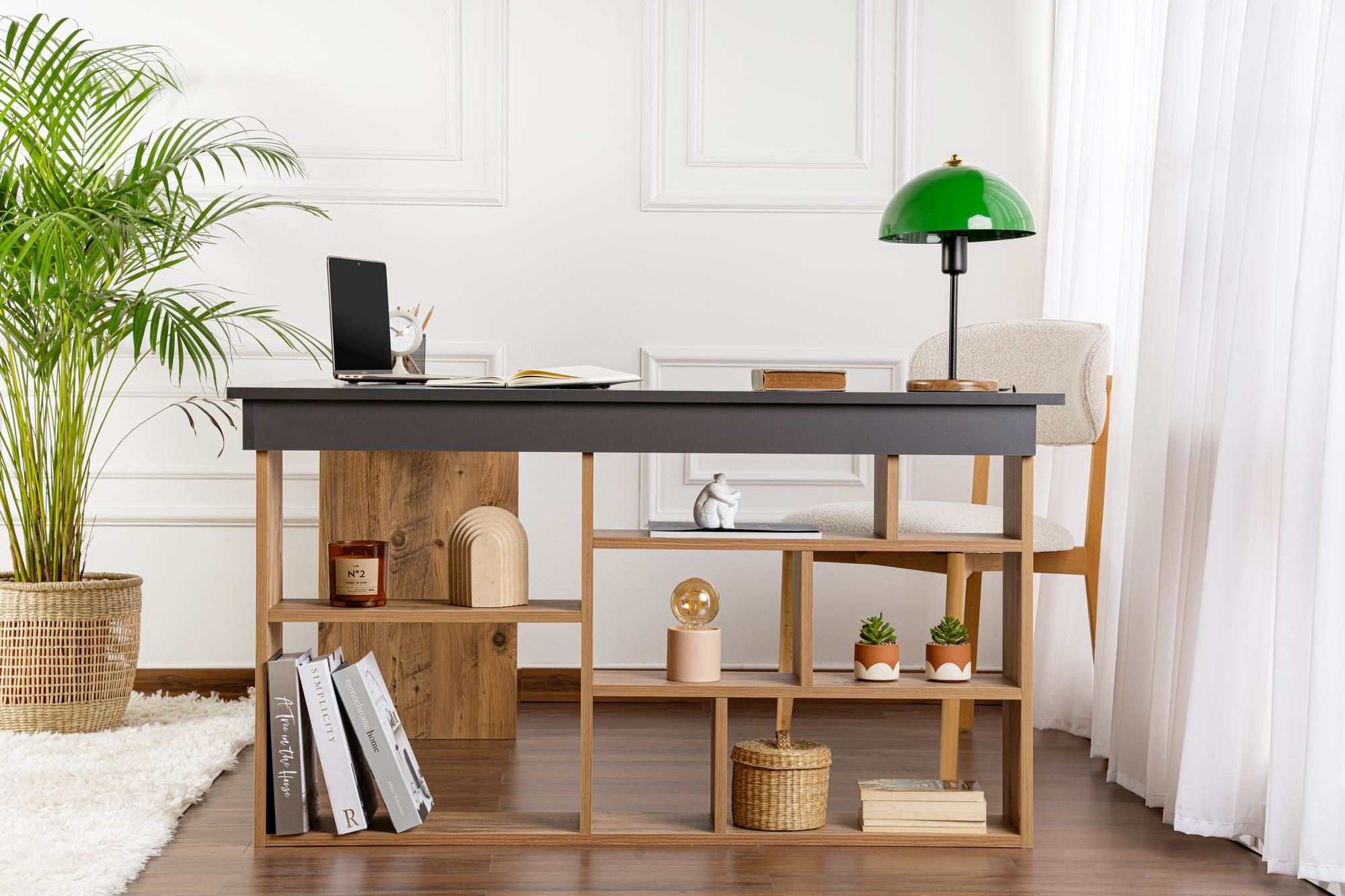 Vesper Desk Anthracite, Atlantic Pine