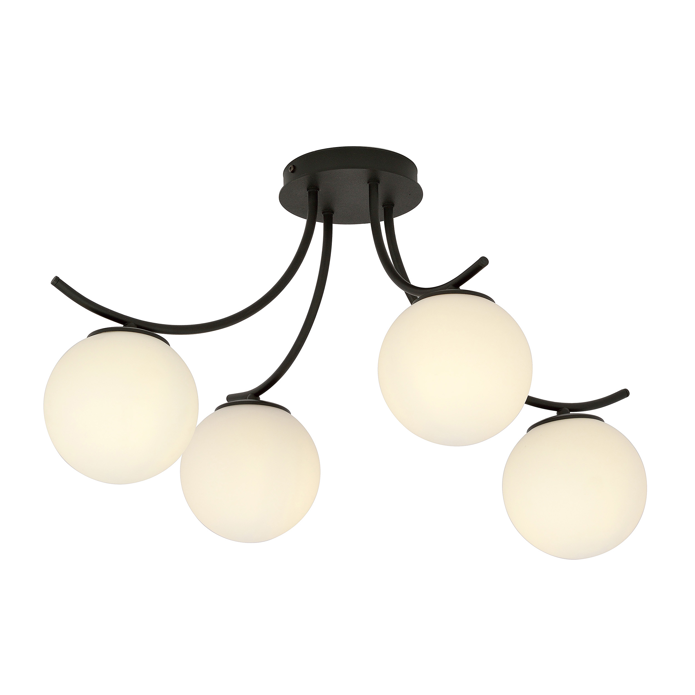 Ceiling Light Boston 4-Light Steel Smoked Glass Graphite