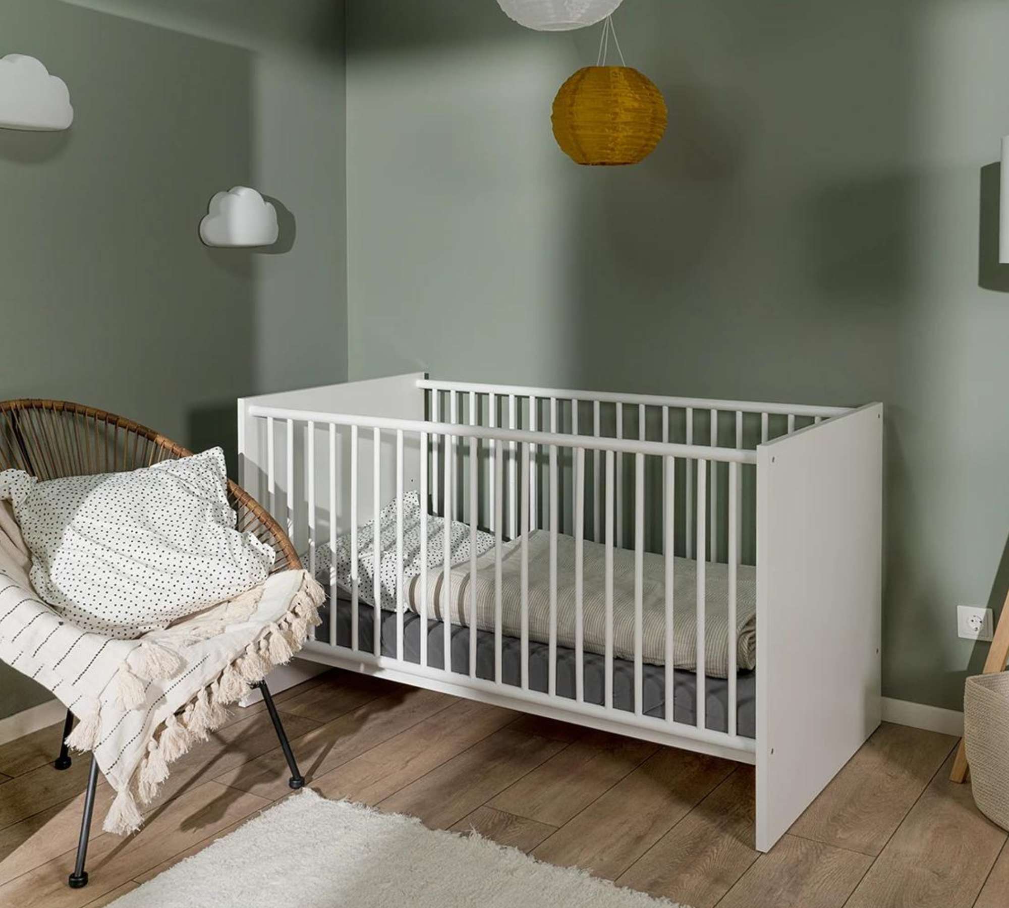 Babybett Holz Weiß 70 x 140 cm