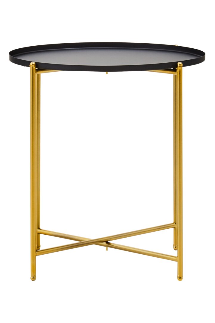2x Avento Set aus zwei schwarz-goldenen Beistelltischen
