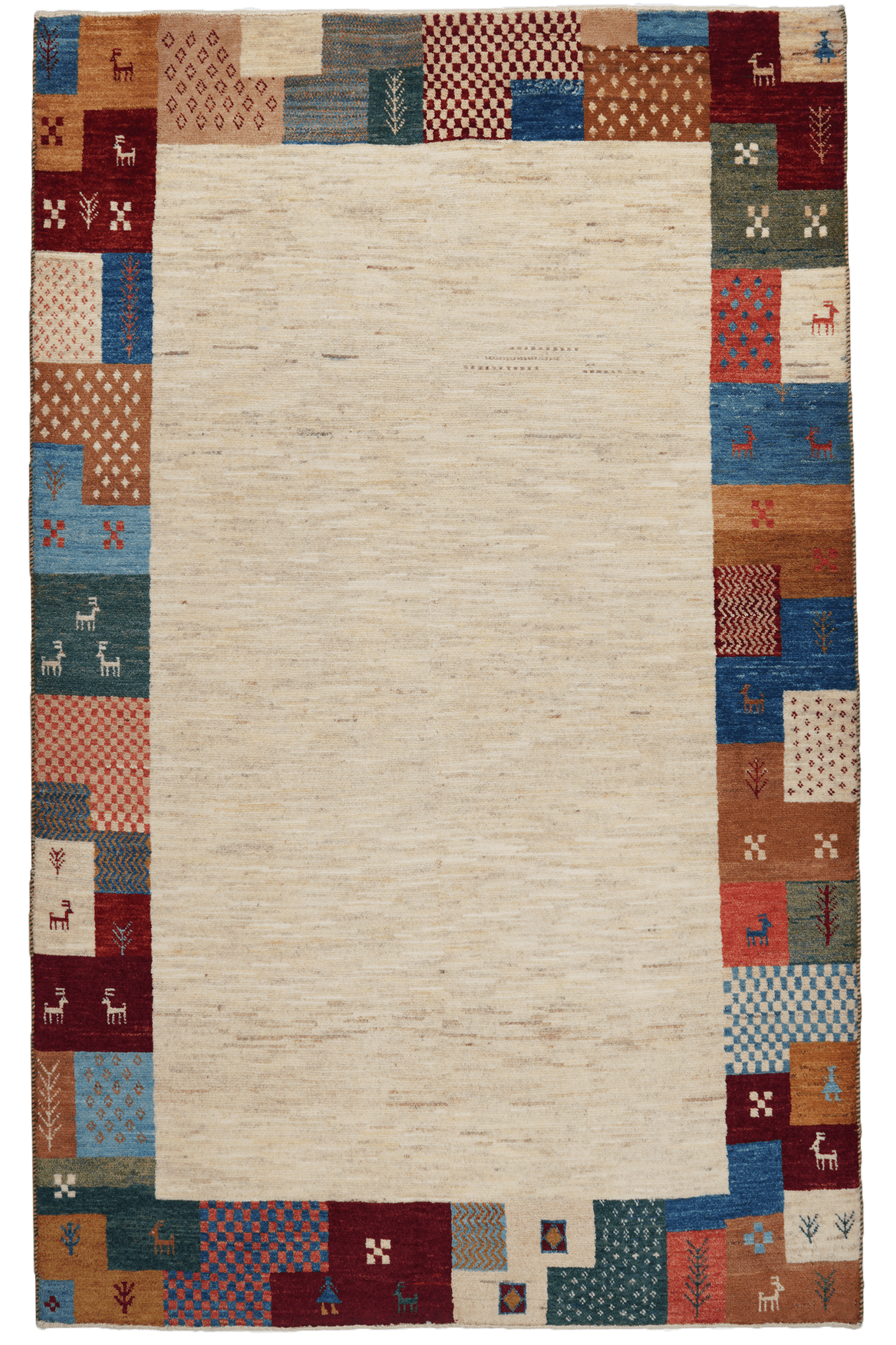 Rizbaf Gabbeh-Teppich Wolle Beige