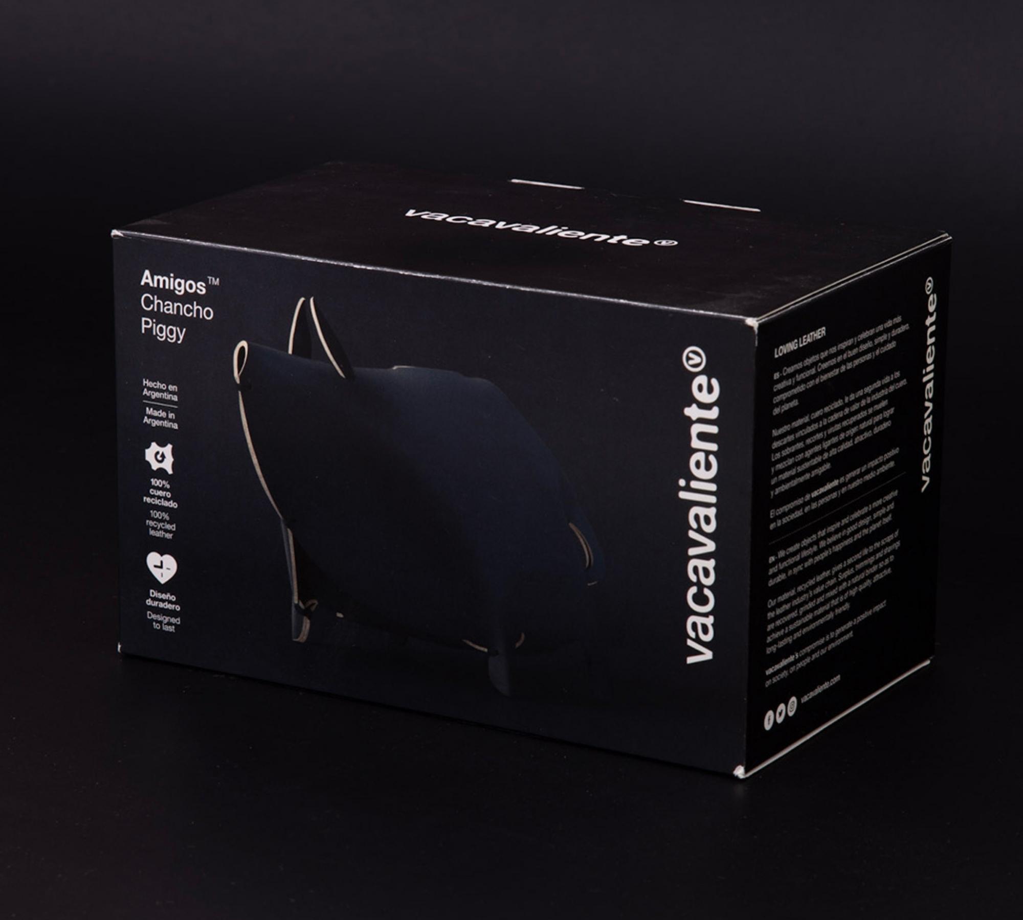 Sparschwein aus Recyceltem Leder aus Spanien Eukalyptus