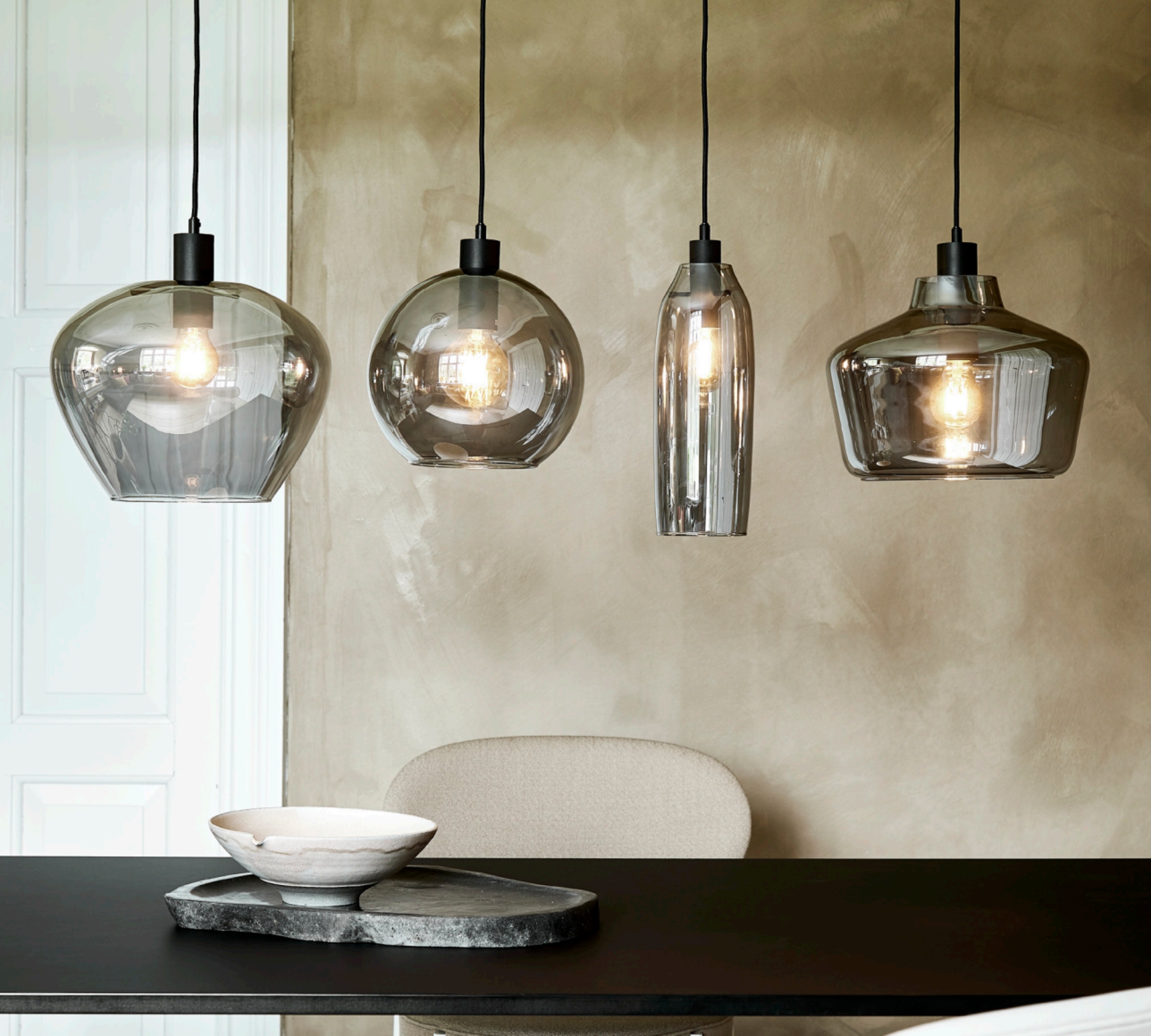 Kyoton Round Pendelleuchte Glas