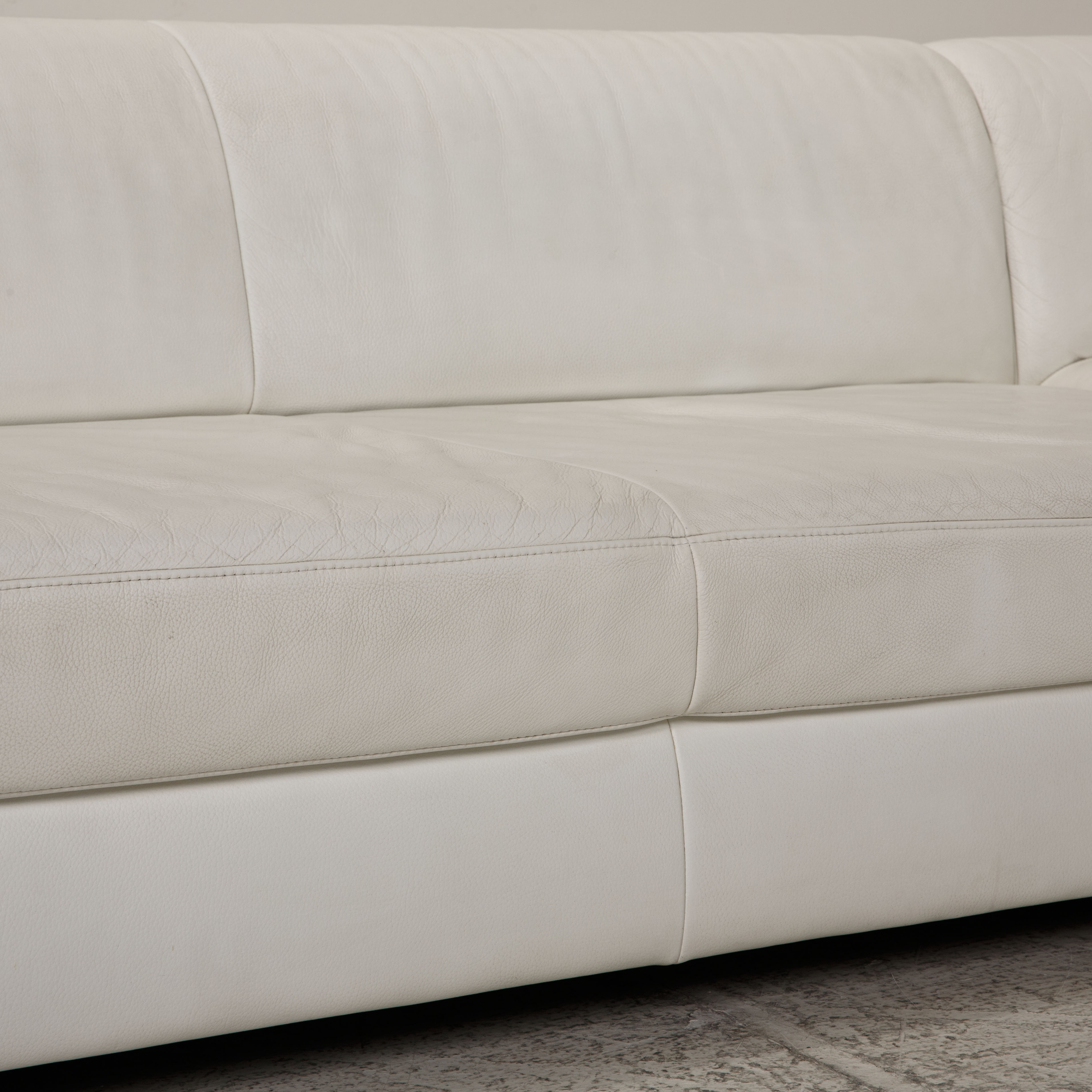 Donna Ecksofa Leder Weiß