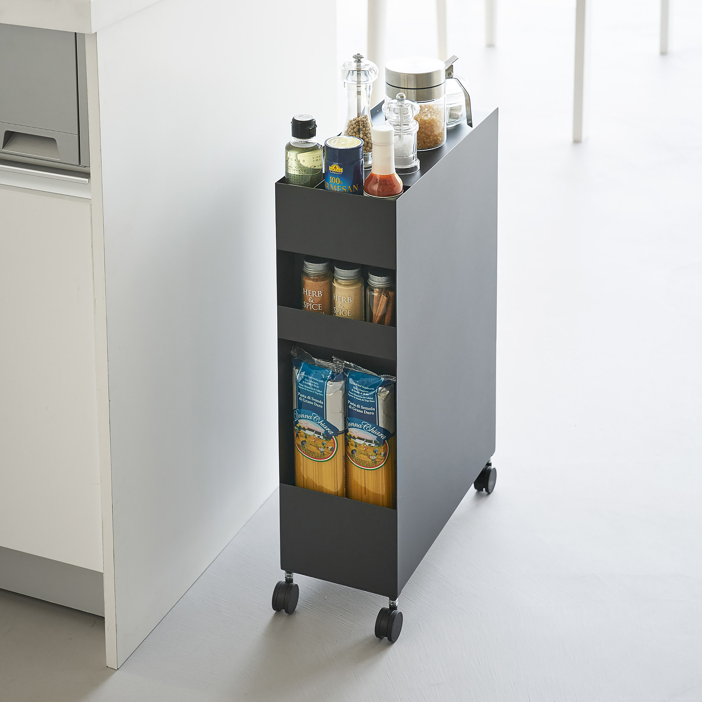 Tower Rollbarer Unterschrank Matt Schwarz