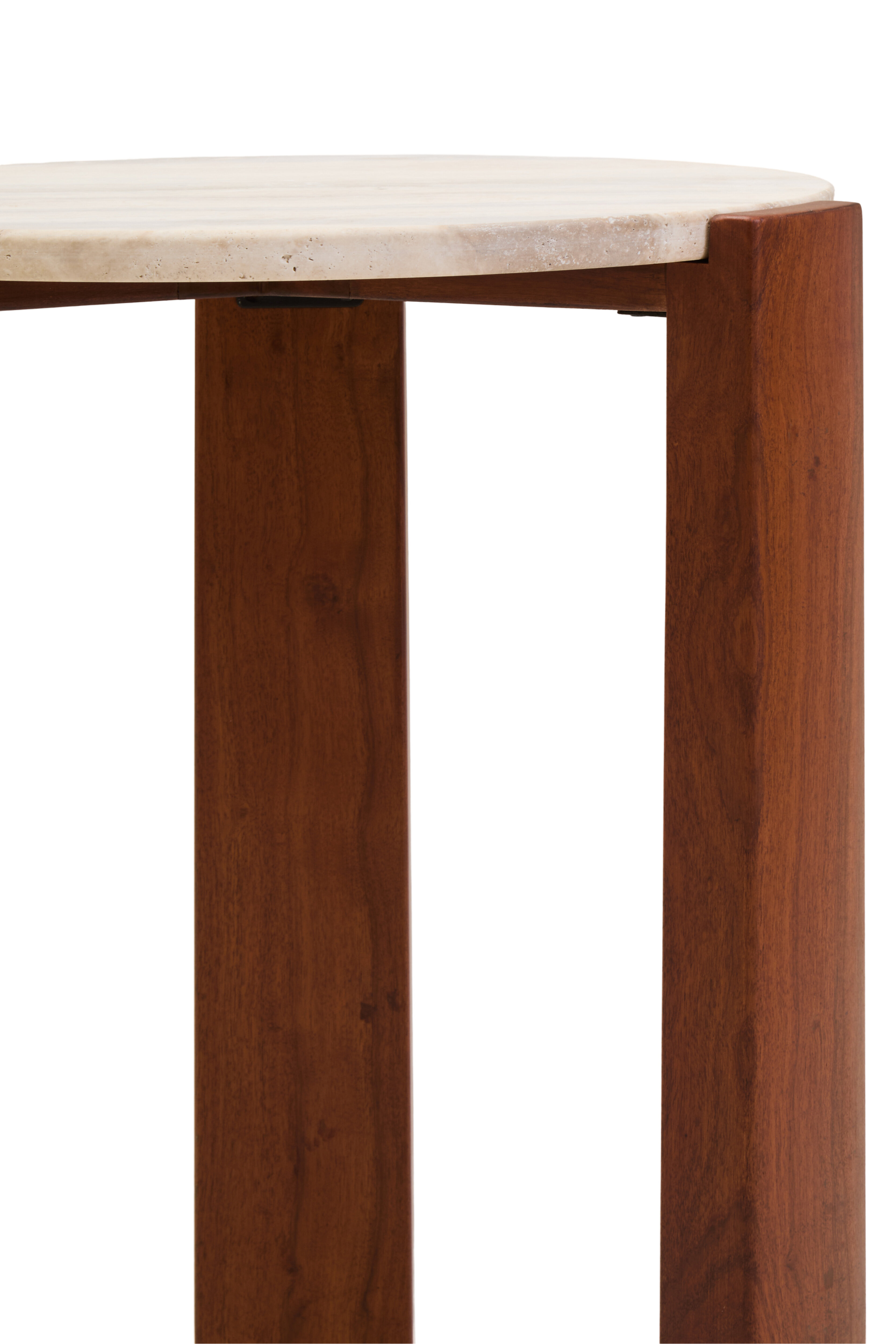 Palermo Runder Marmor Beistelltisch Naturholz