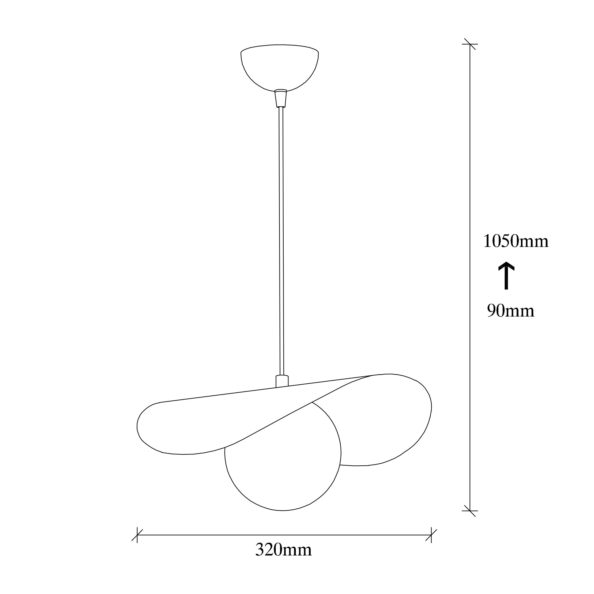 Vatoz 2866 Pendant lamp Metal Glass Black