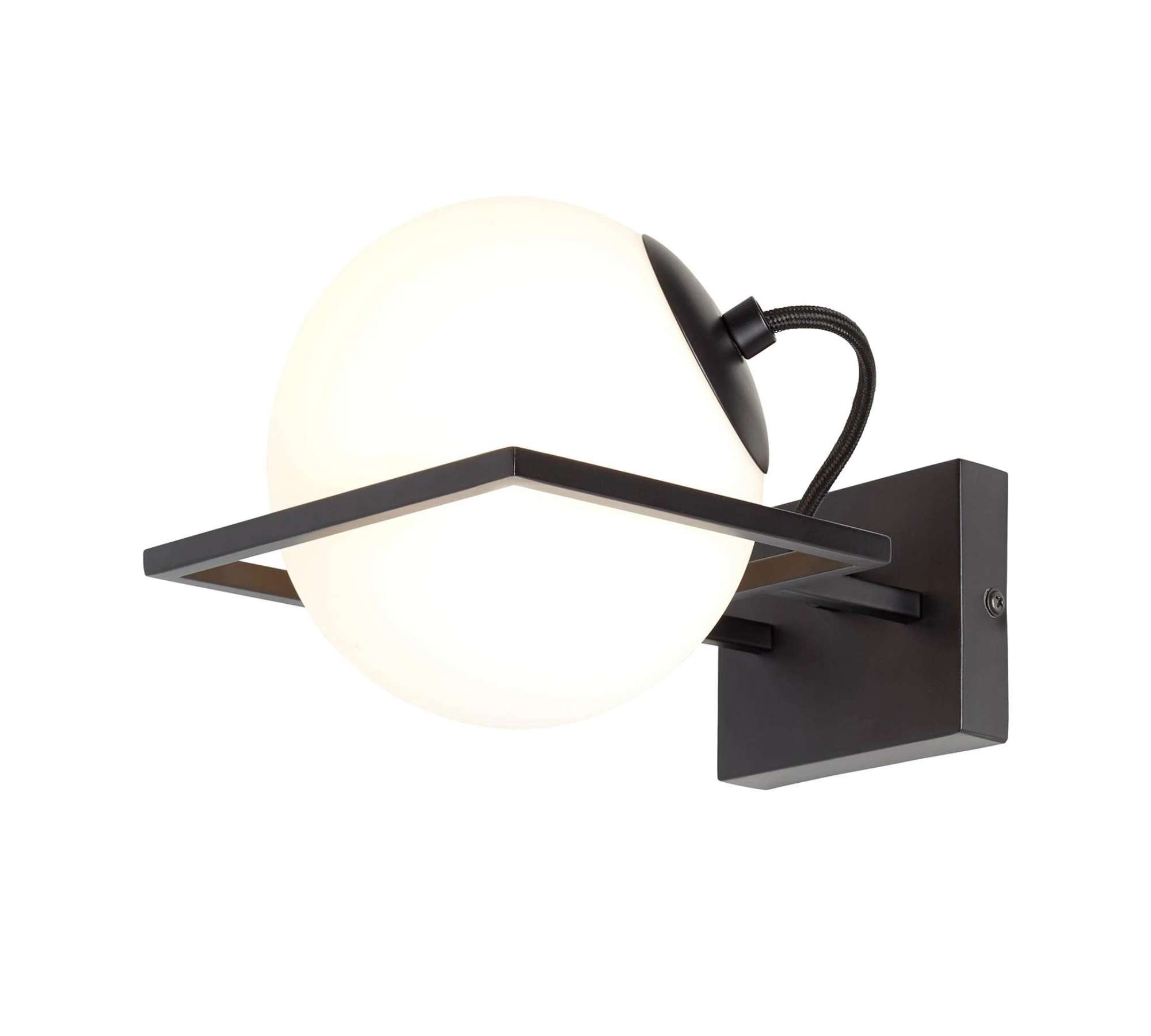 Wandleuchte 1-flammig Glas Metall Weiß