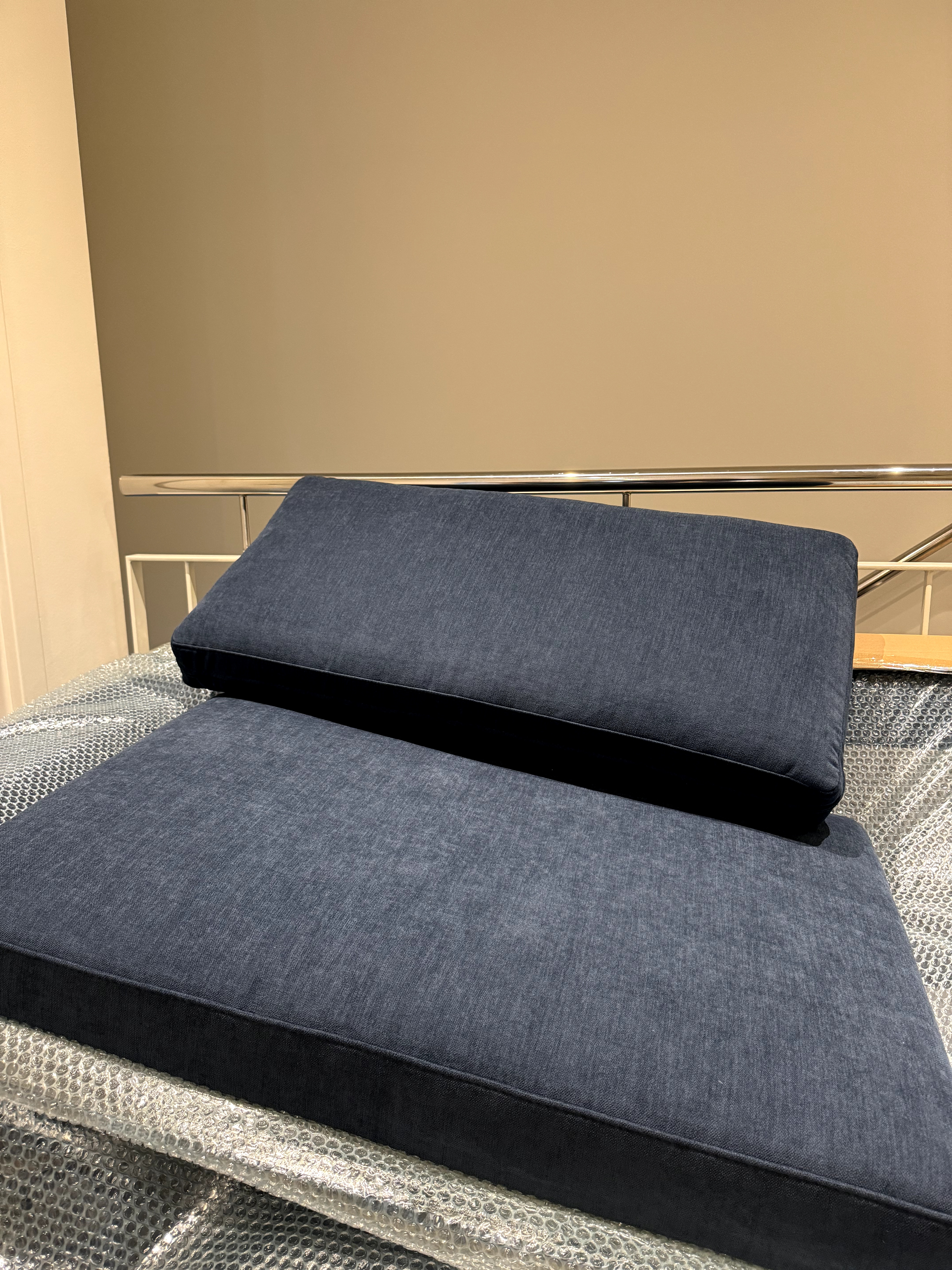 INDIVI Sofa 3-Sitzer Textil Holz Dunkelblau