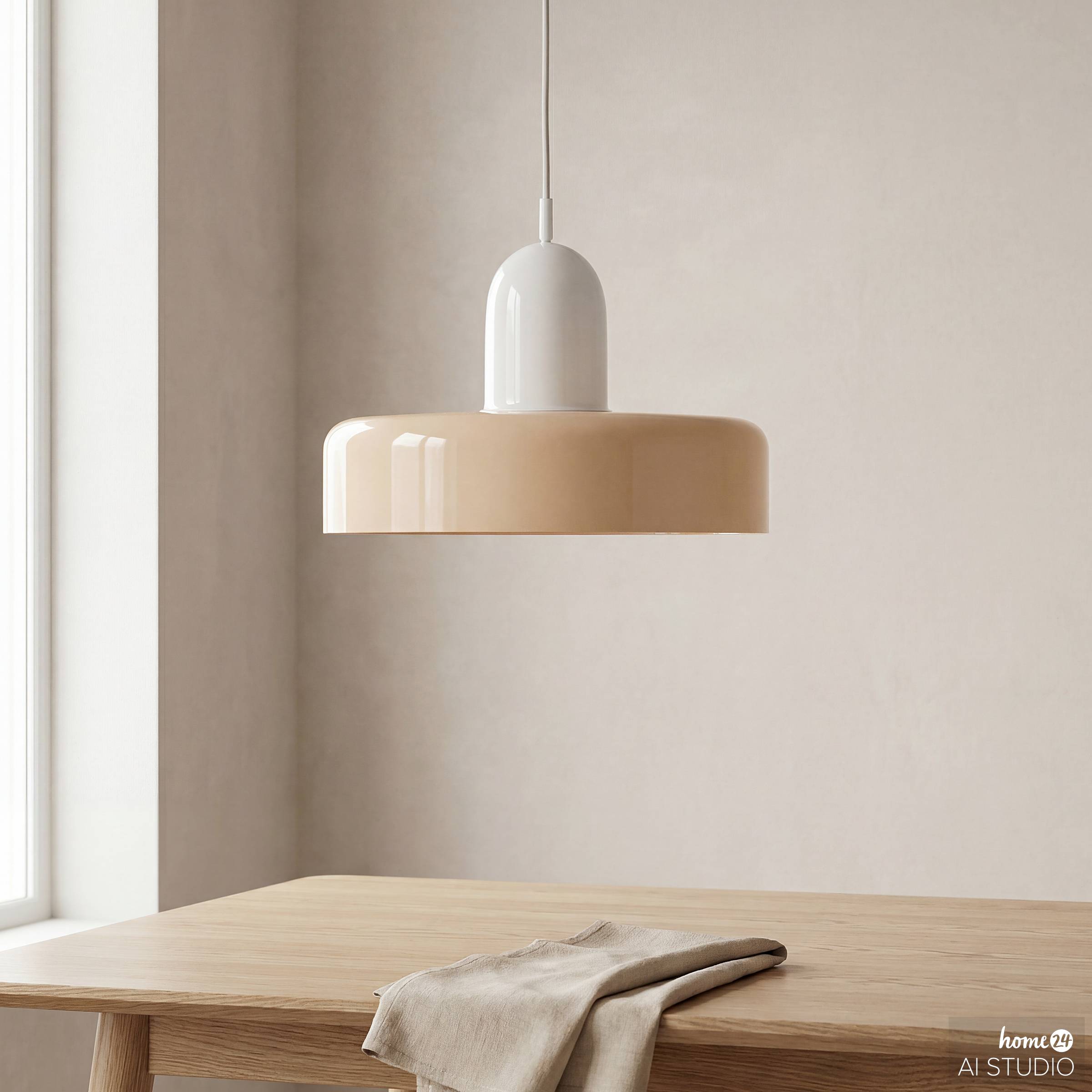 Kantha Pendelleuchte Glas Eisen Weiß